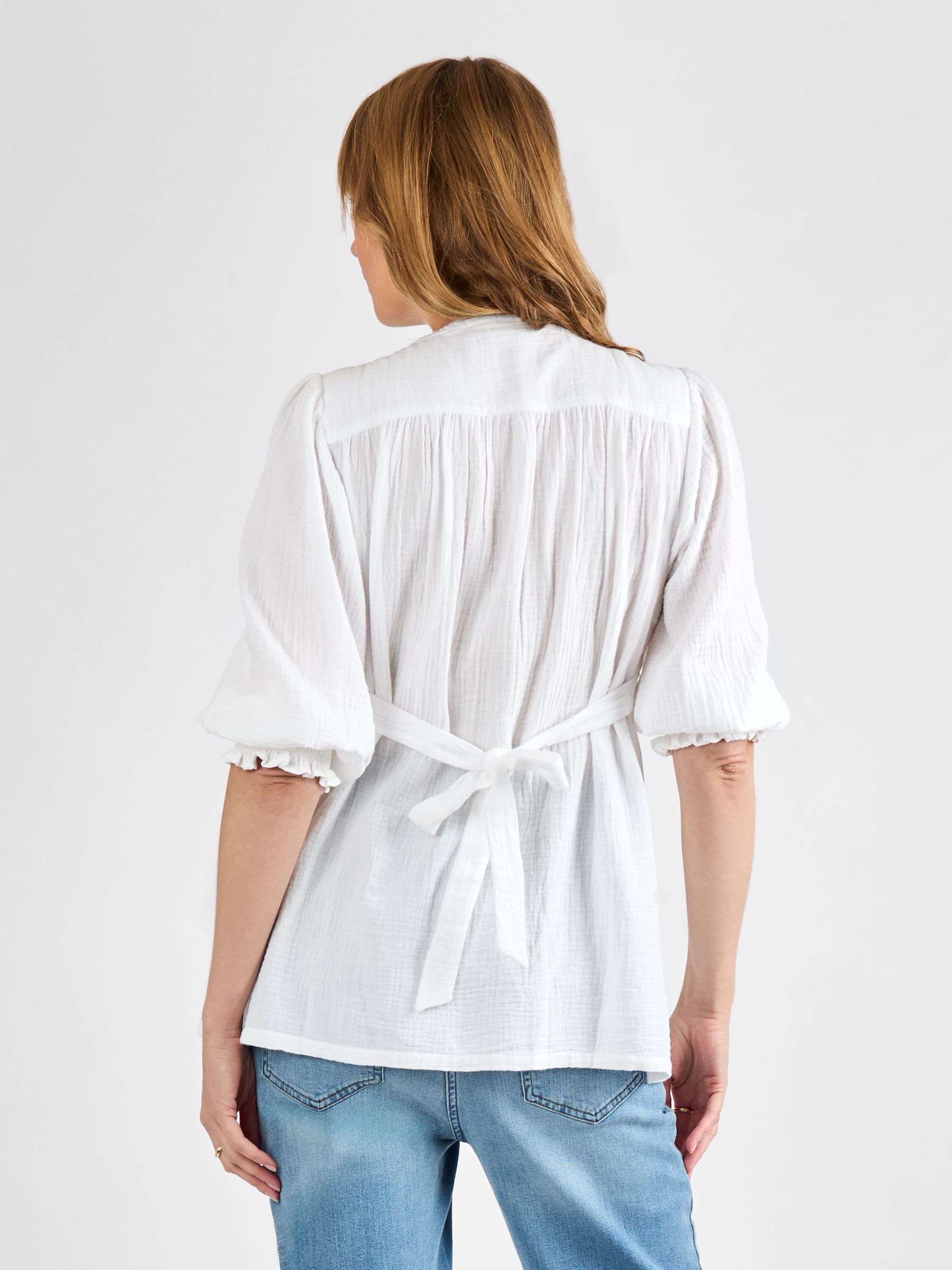 White Button Through Textured Maternity Blouse - Image 2 of 4