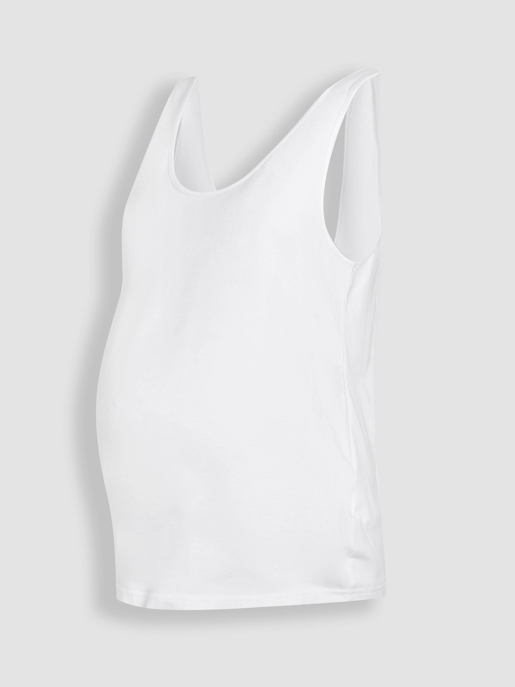 White Maternity Thick Strap 100% Cotton Vest - Image 1 of 3
