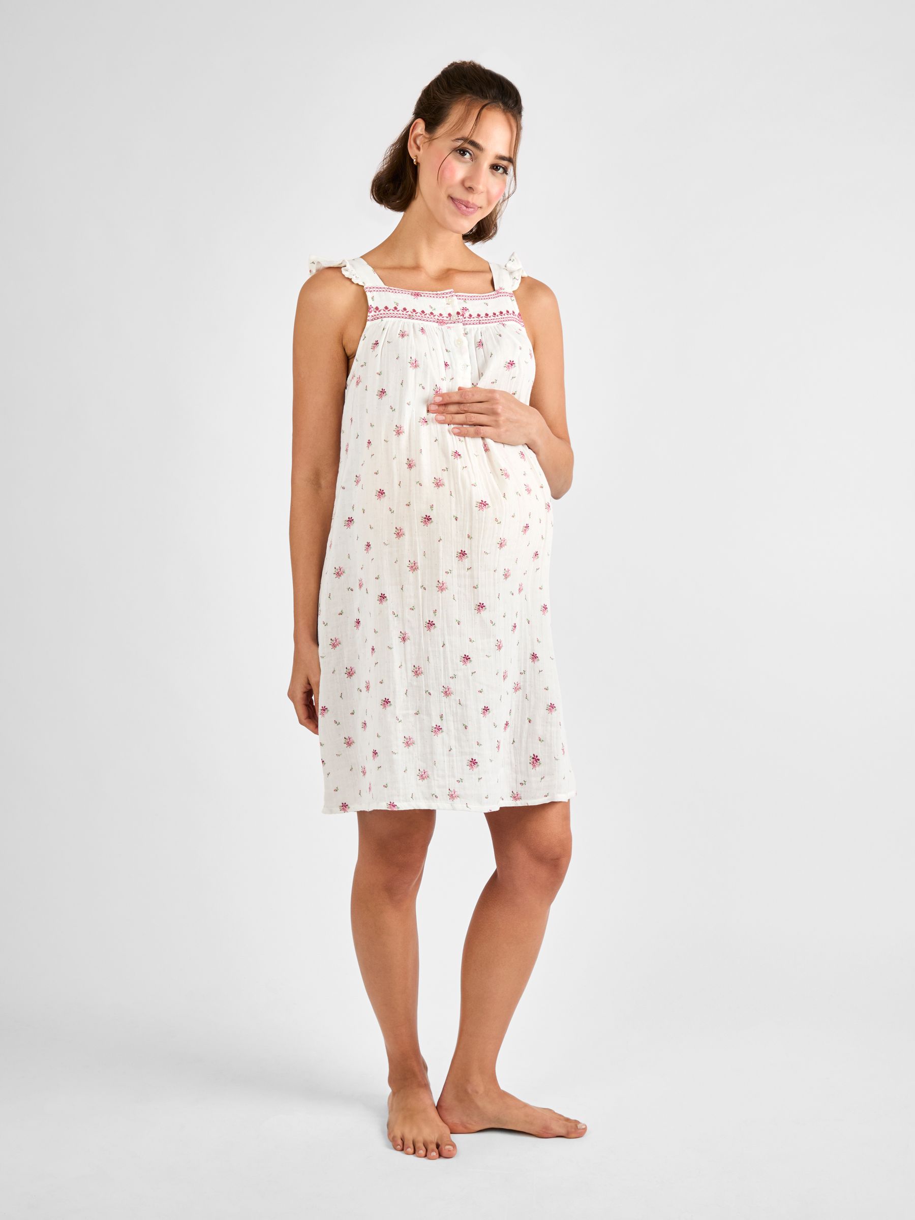Cream Floral Maternity Nightdress - Image 1 of 4