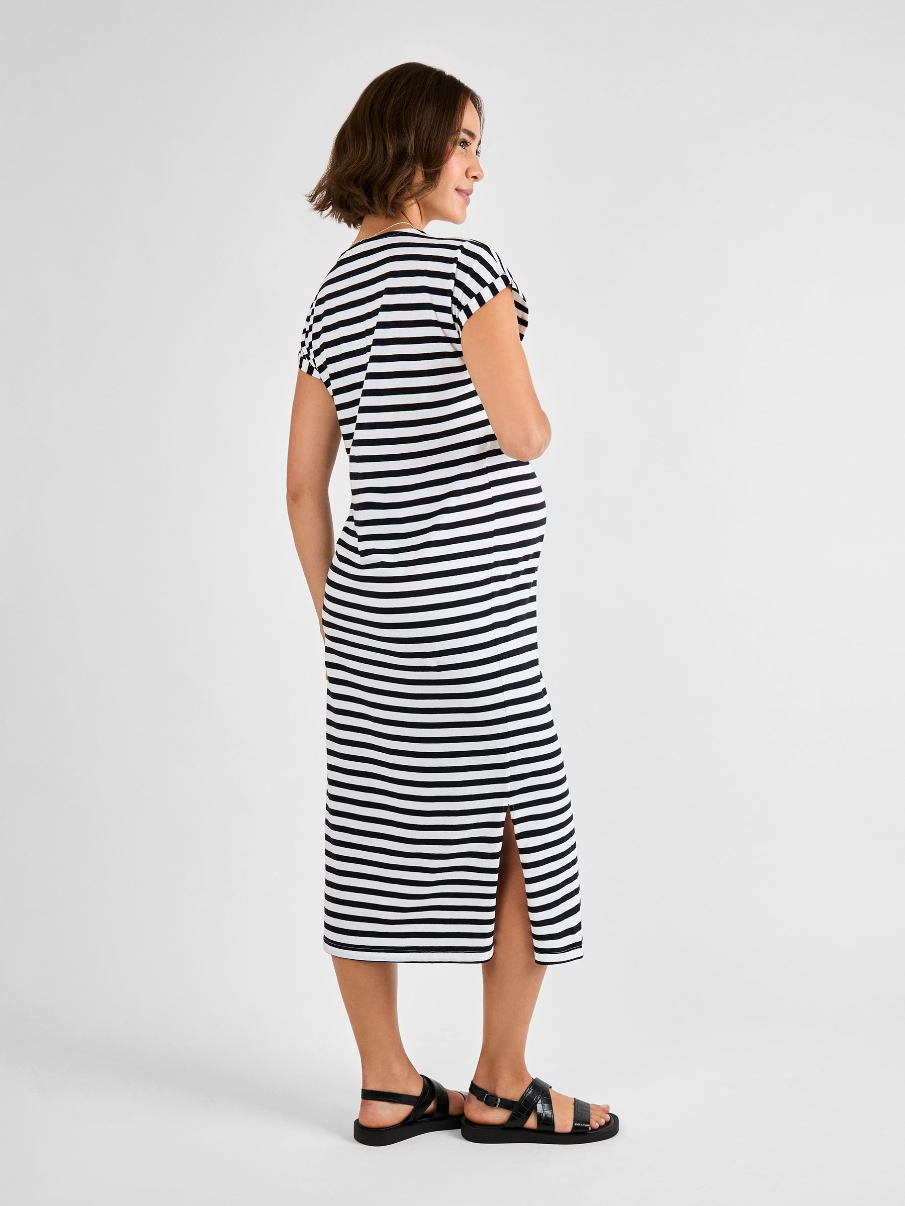 White Maternity Midi T-Shirt Dress - Image 2 of 4