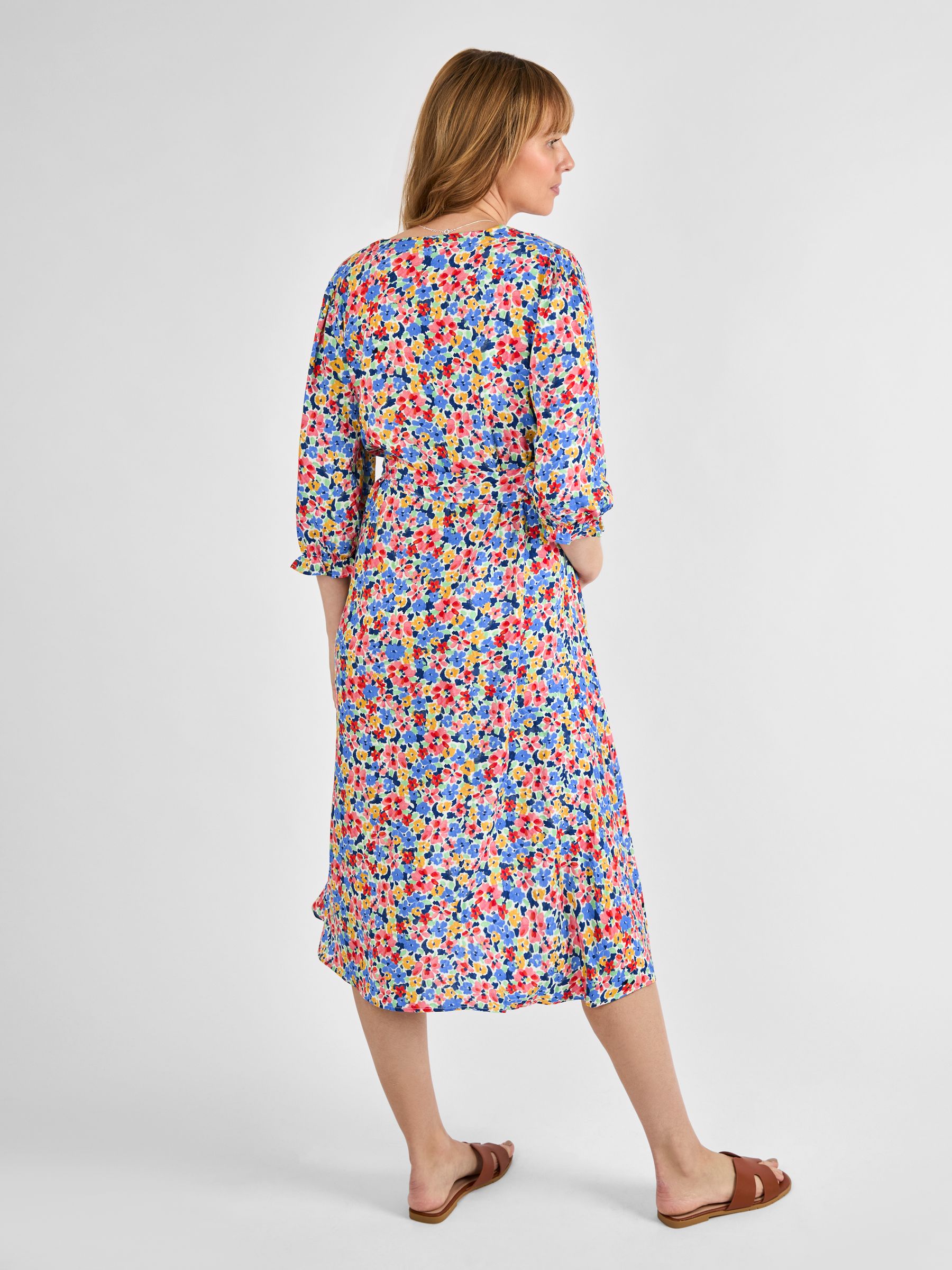 Multi Floral Button Through Maternity Midi Dress - Image 2 of 4