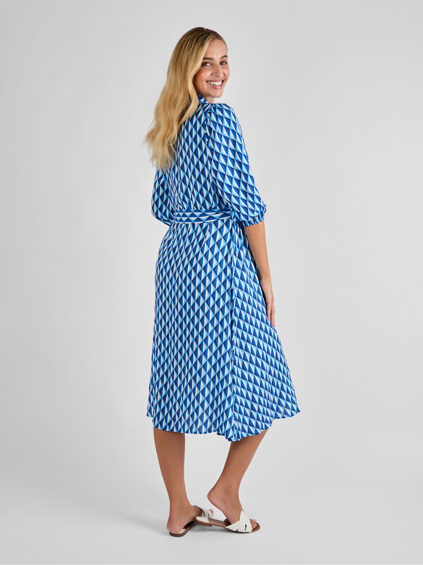 Blue Button Through Maternity Midi Shirt Dress - Image 2 of 4
