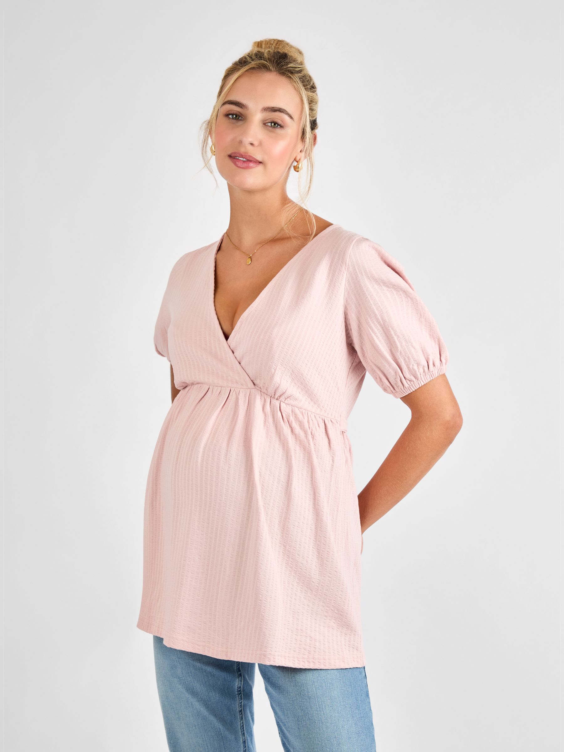 Rose Short Sleeve Maternity Jersey Top - Image 1 of 4