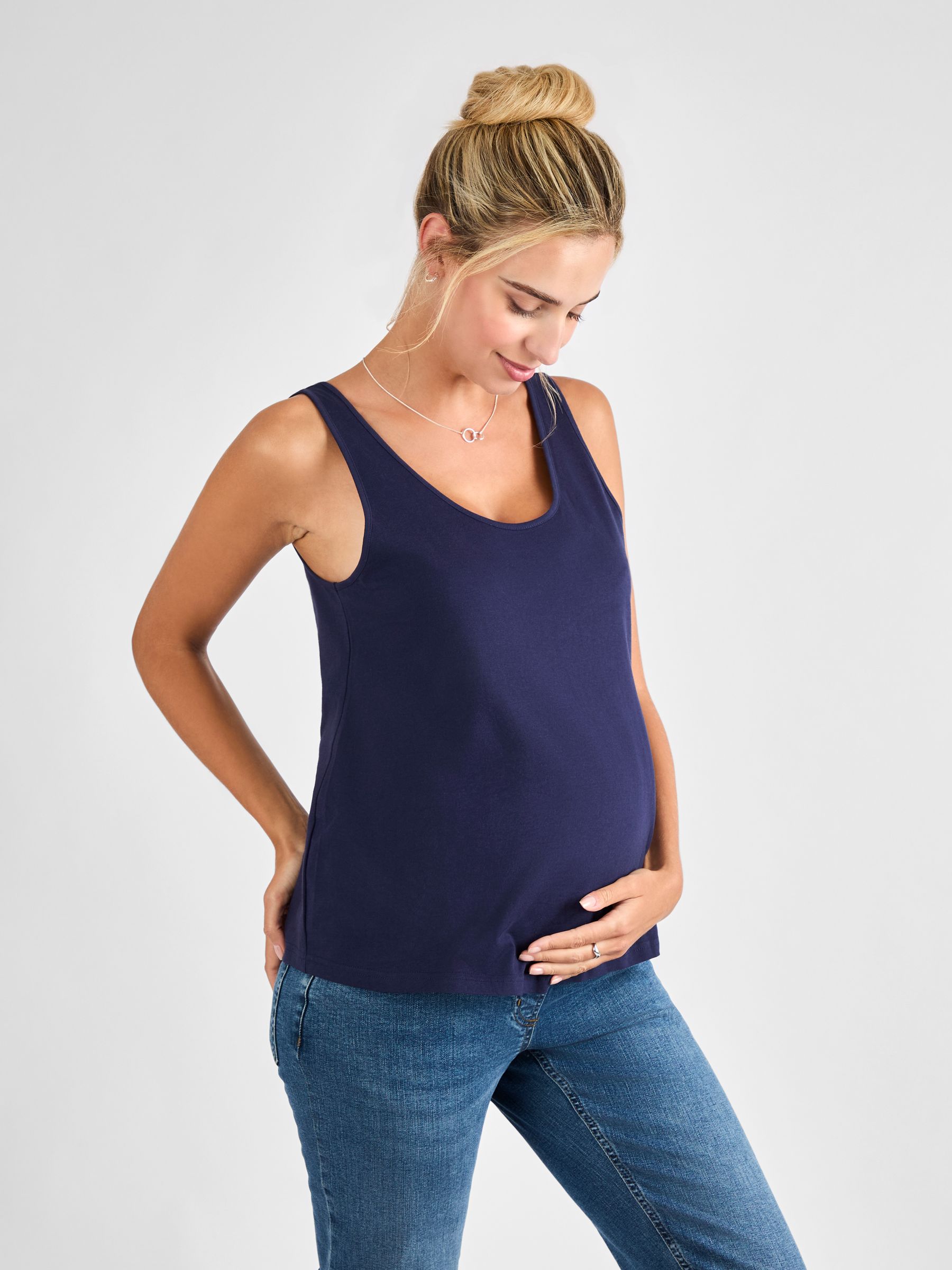 Navy Thick Strap Maternity Vest - Image 1 of 4