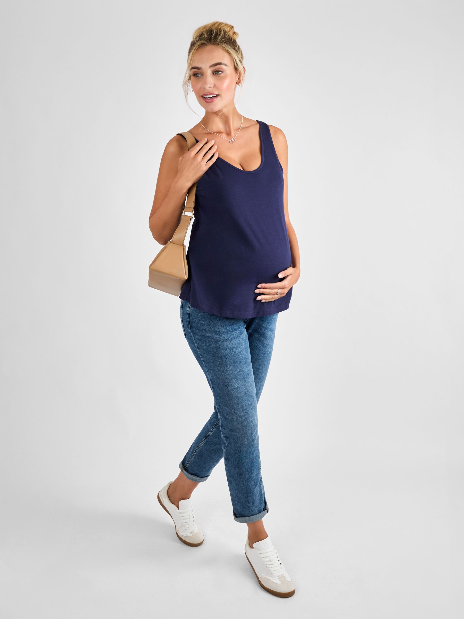 Navy Thick Strap Maternity Vest - Image 3 of 4