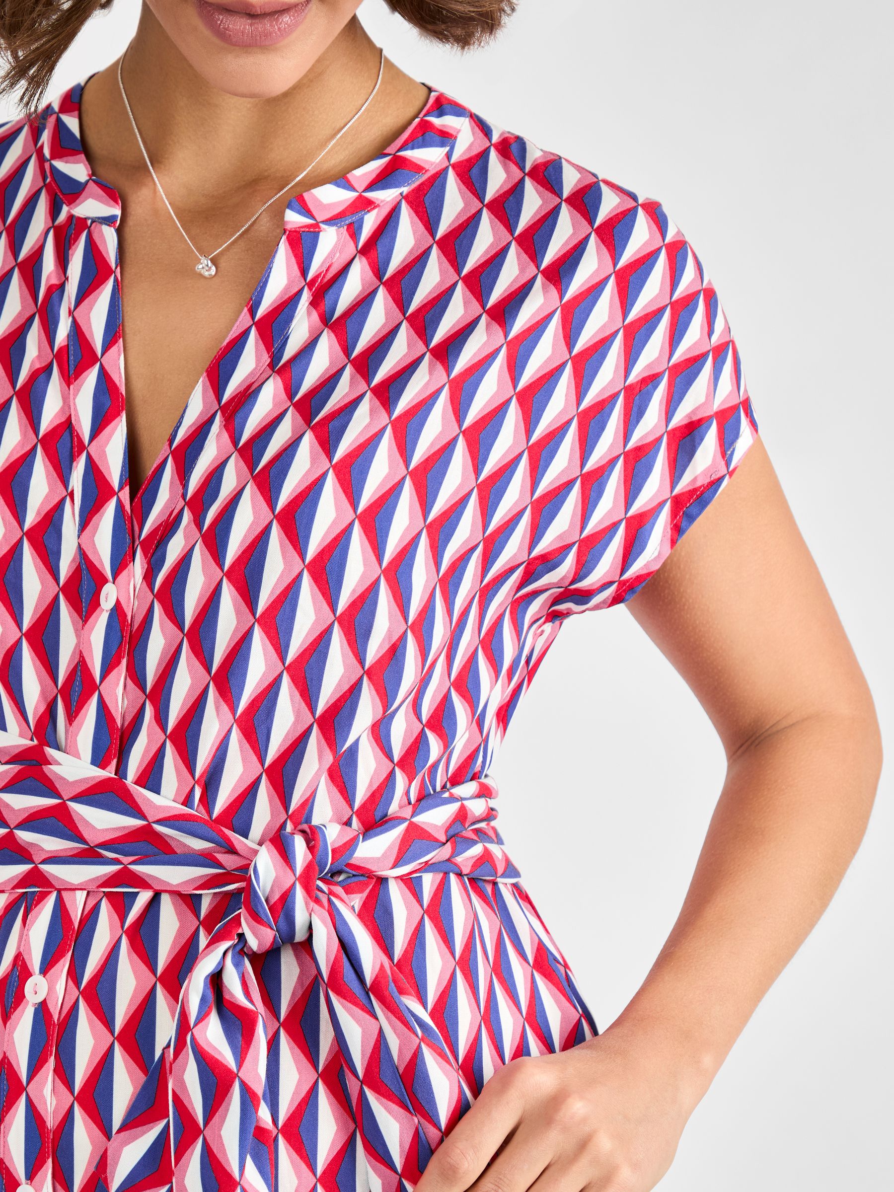 Cream Button Through Maternity Midi Dress With Tie - Image 4 of 4