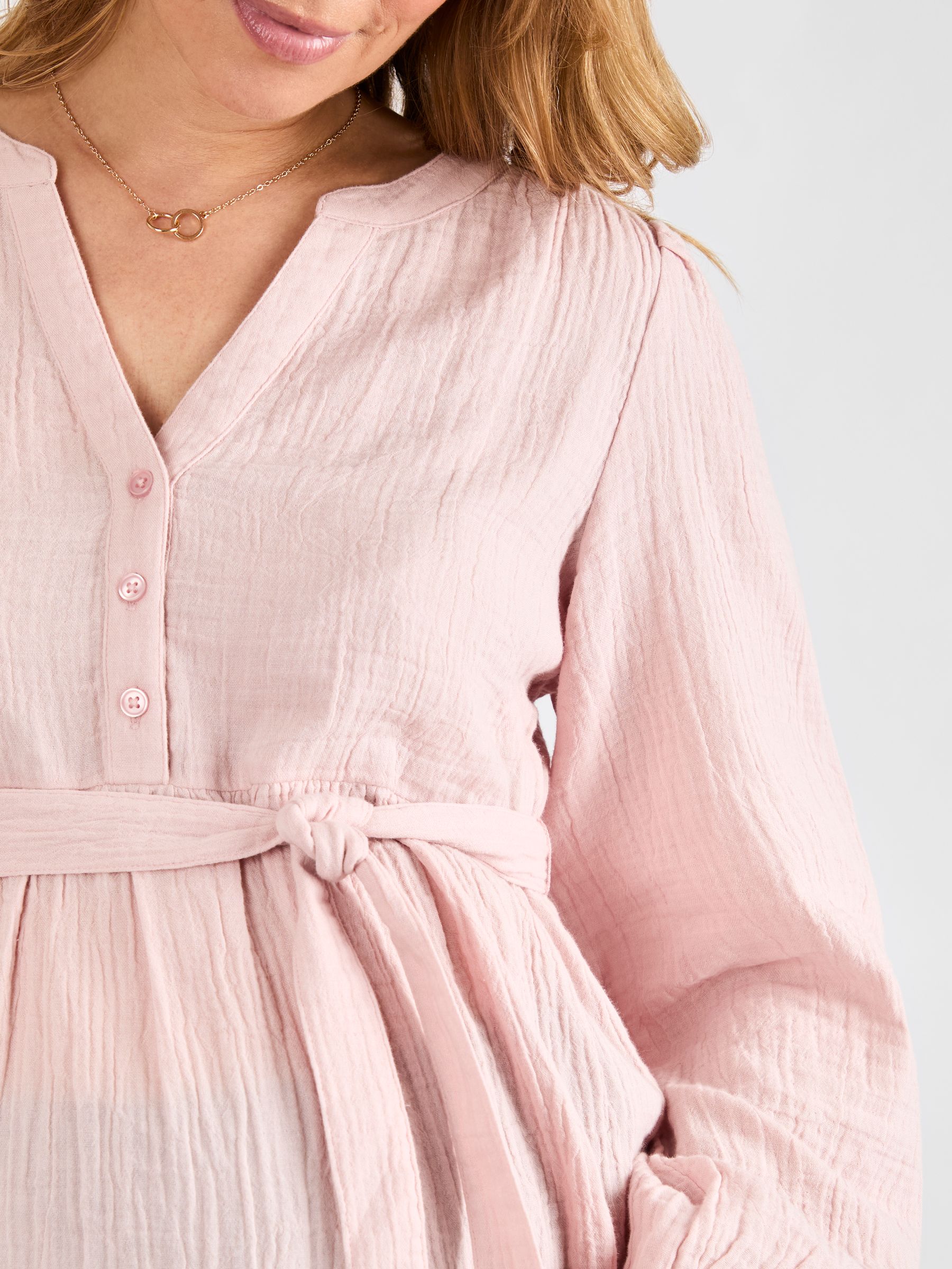 Rose Long Sleeve Textured Maternity Blouse - Image 4 of 4