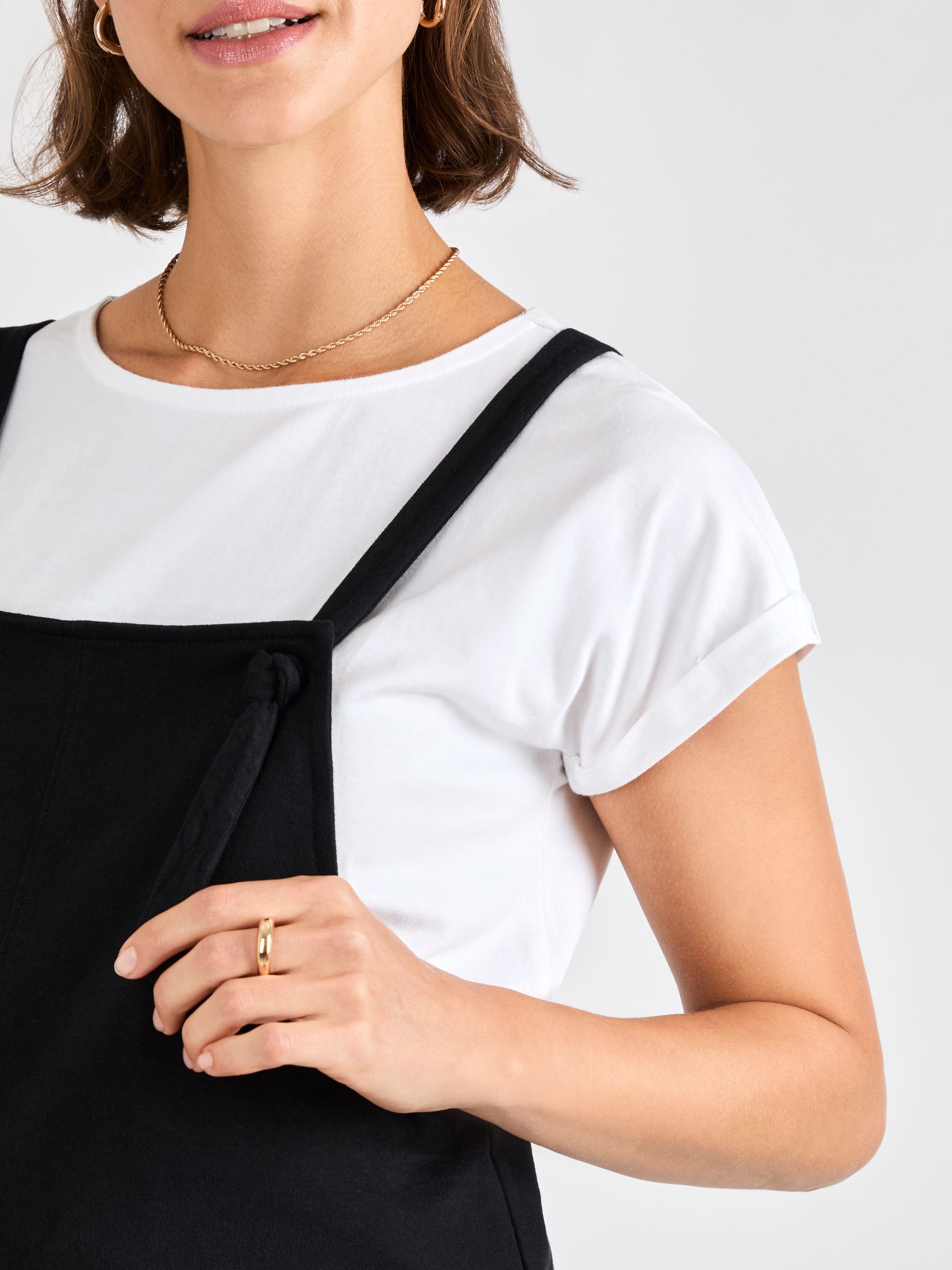 Black Jersey Maternity Short Dungarees - Image 4 of 4