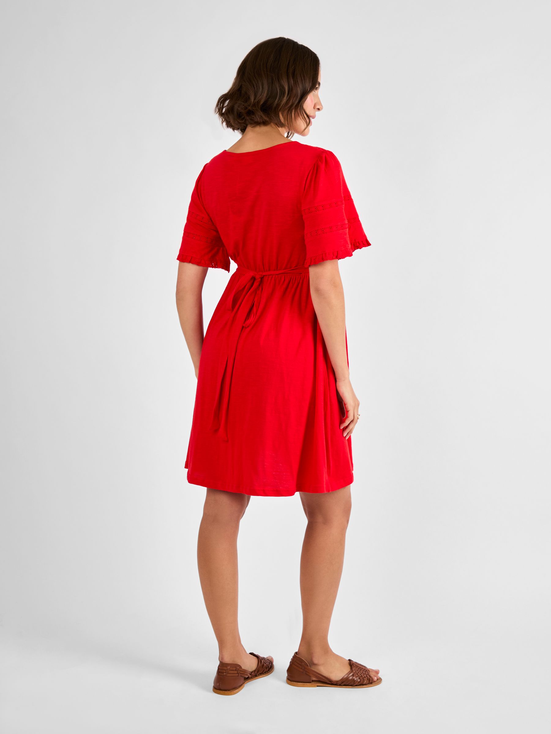 Red Broderie Maternity Mini Dress - Image 2 of 4