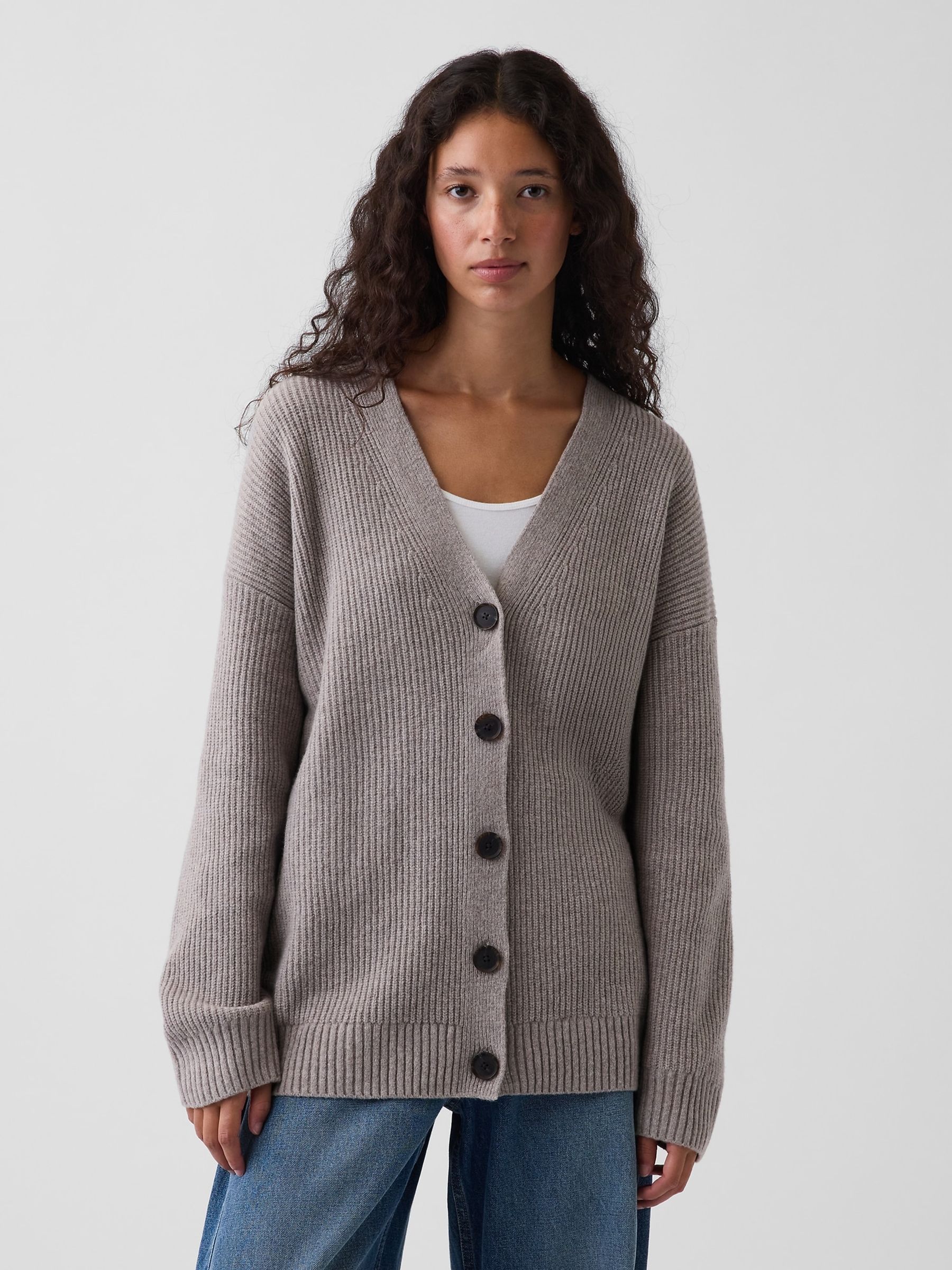 Cool Brown CashSoft Oversized Cardigan - Image 1 of 4 Cool Brown CashSoft Oversized Cardigan - Image 1 of 4