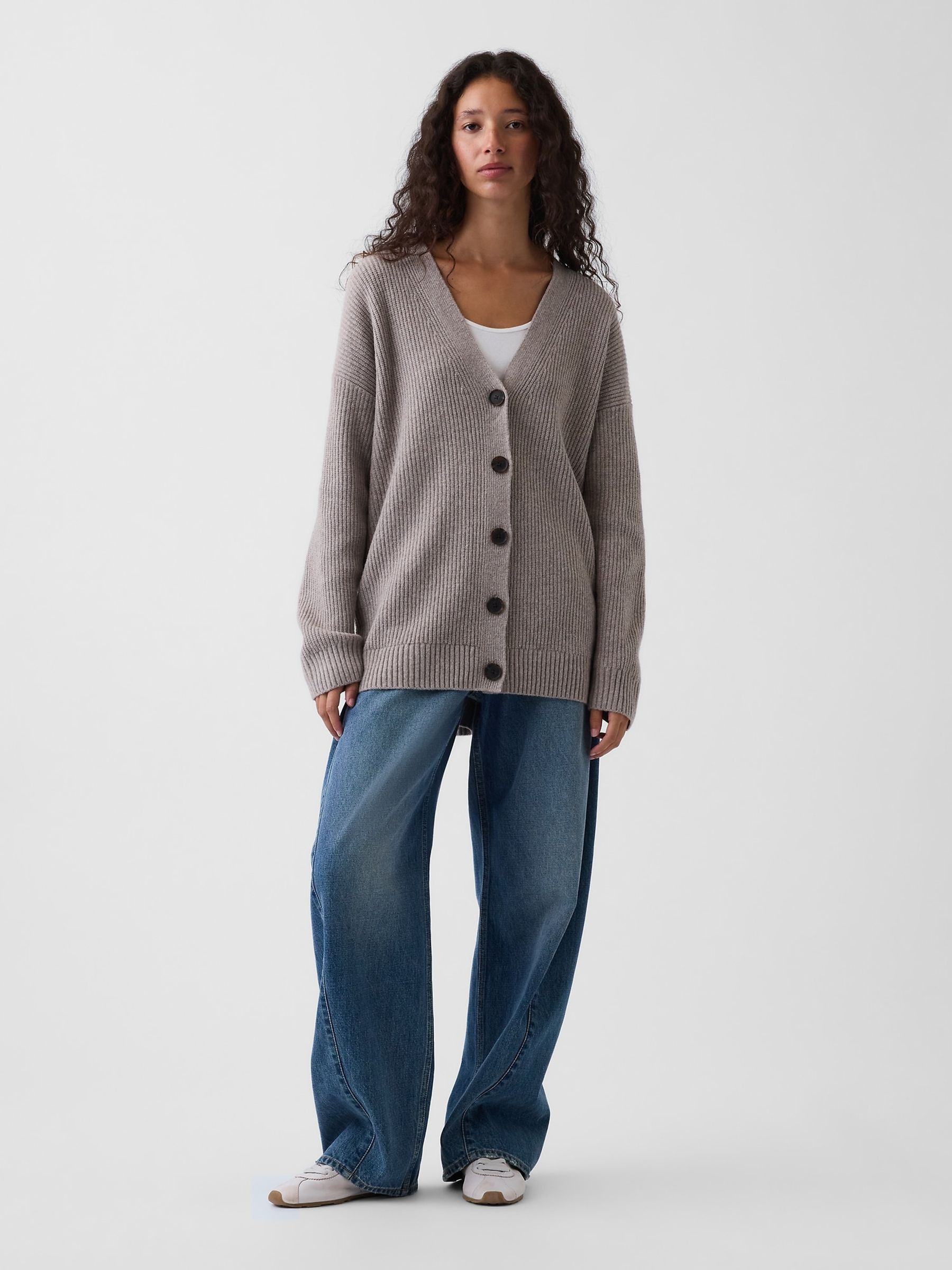 Cool Brown CashSoft Oversized Cardigan - Image 3 of 4