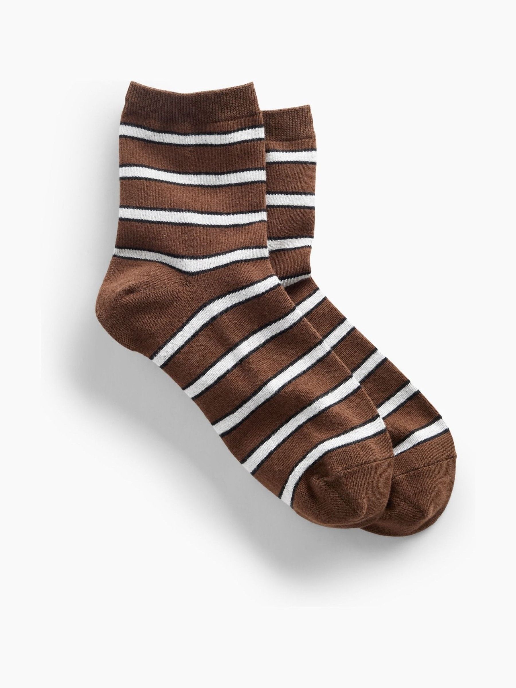 Brown Stripe Half Crew Adult Socks - Image 1 of 2