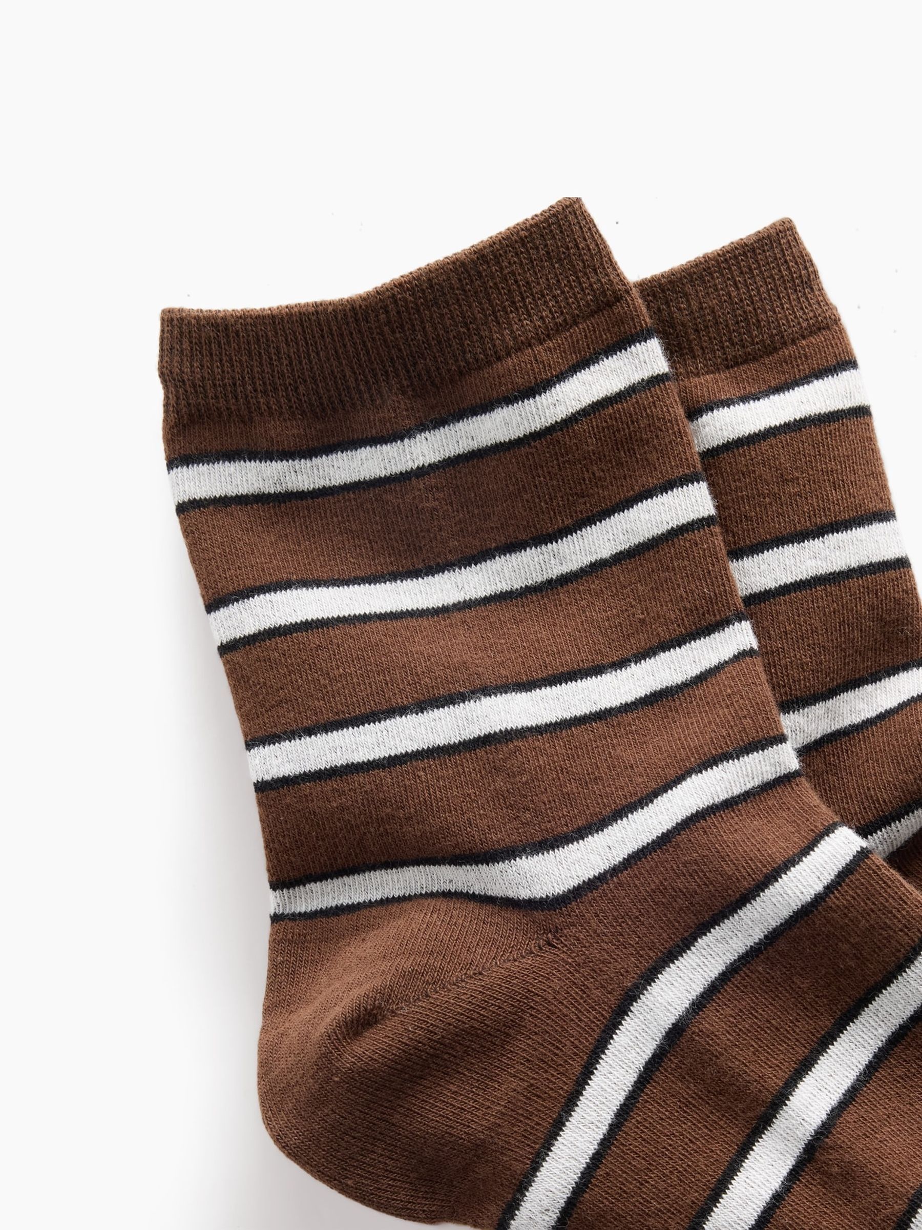 Brown Stripe Half Crew Adult Socks - Image 2 of 2