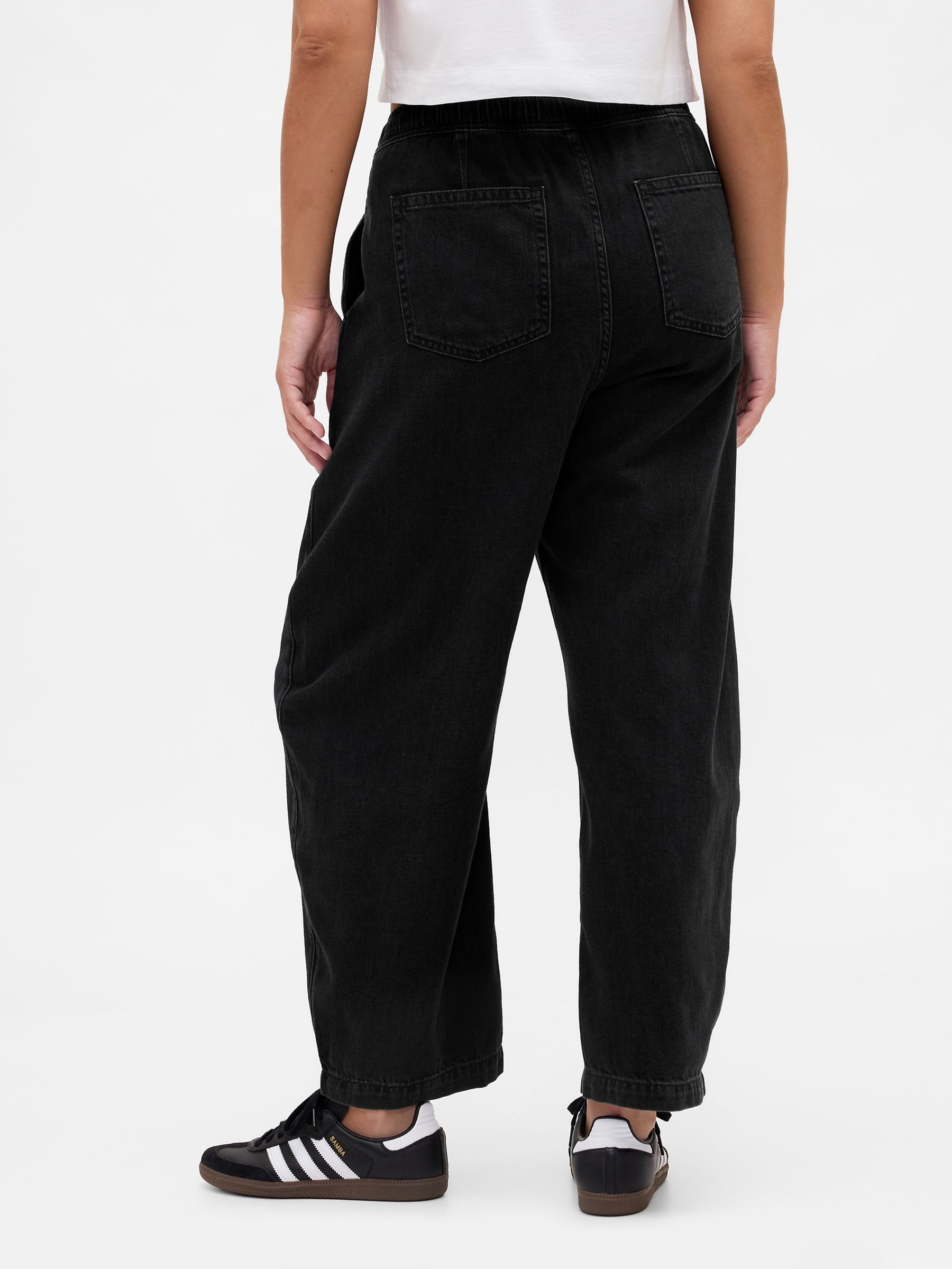 Black High Waisted Barrel Jeans - Image 6 of 6 Black High Waisted Barrel Jeans - Image 6 of 6