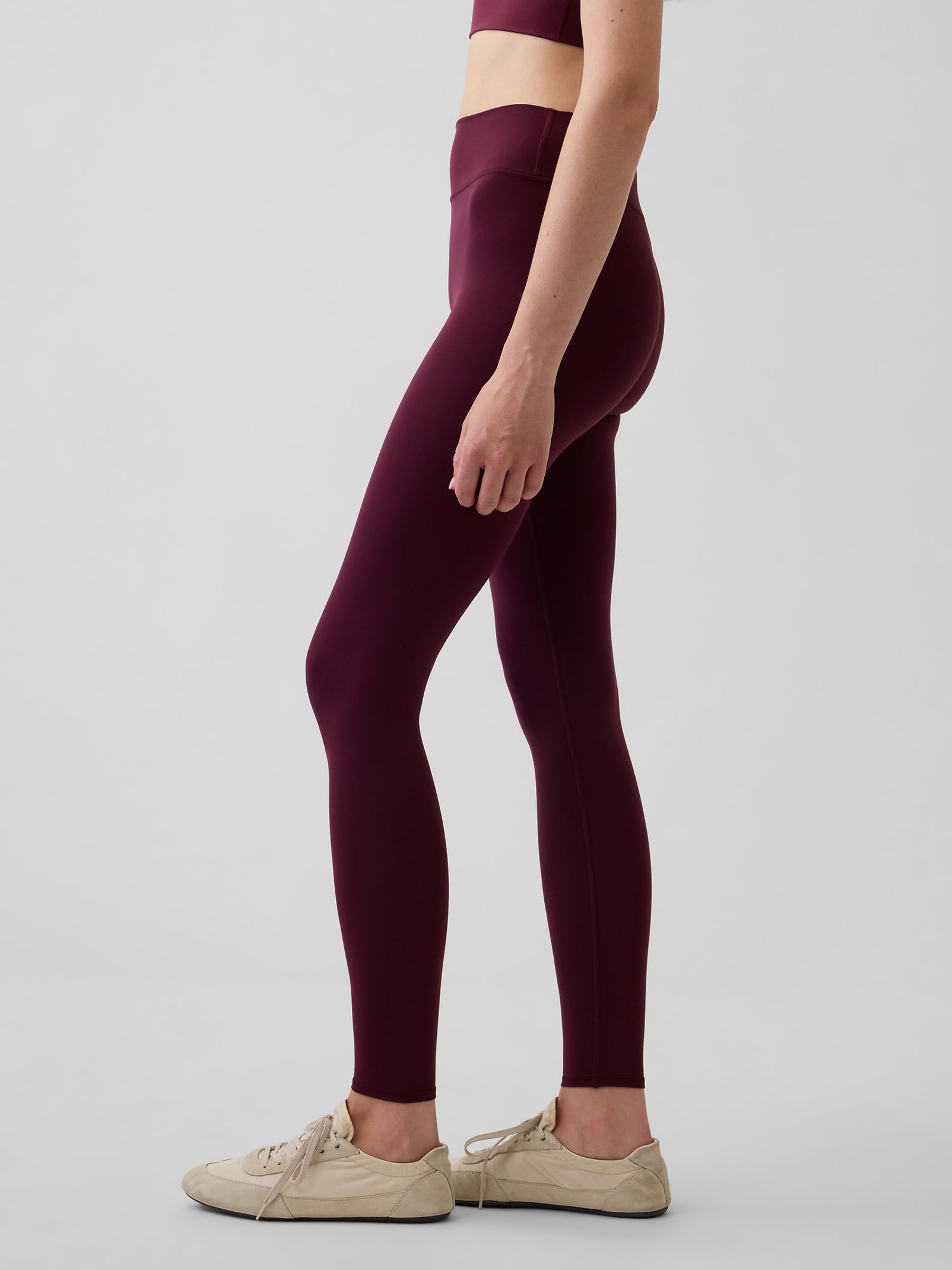 Burgundy GapFit Smooth High Waisted Leggings - Image 2 of 3