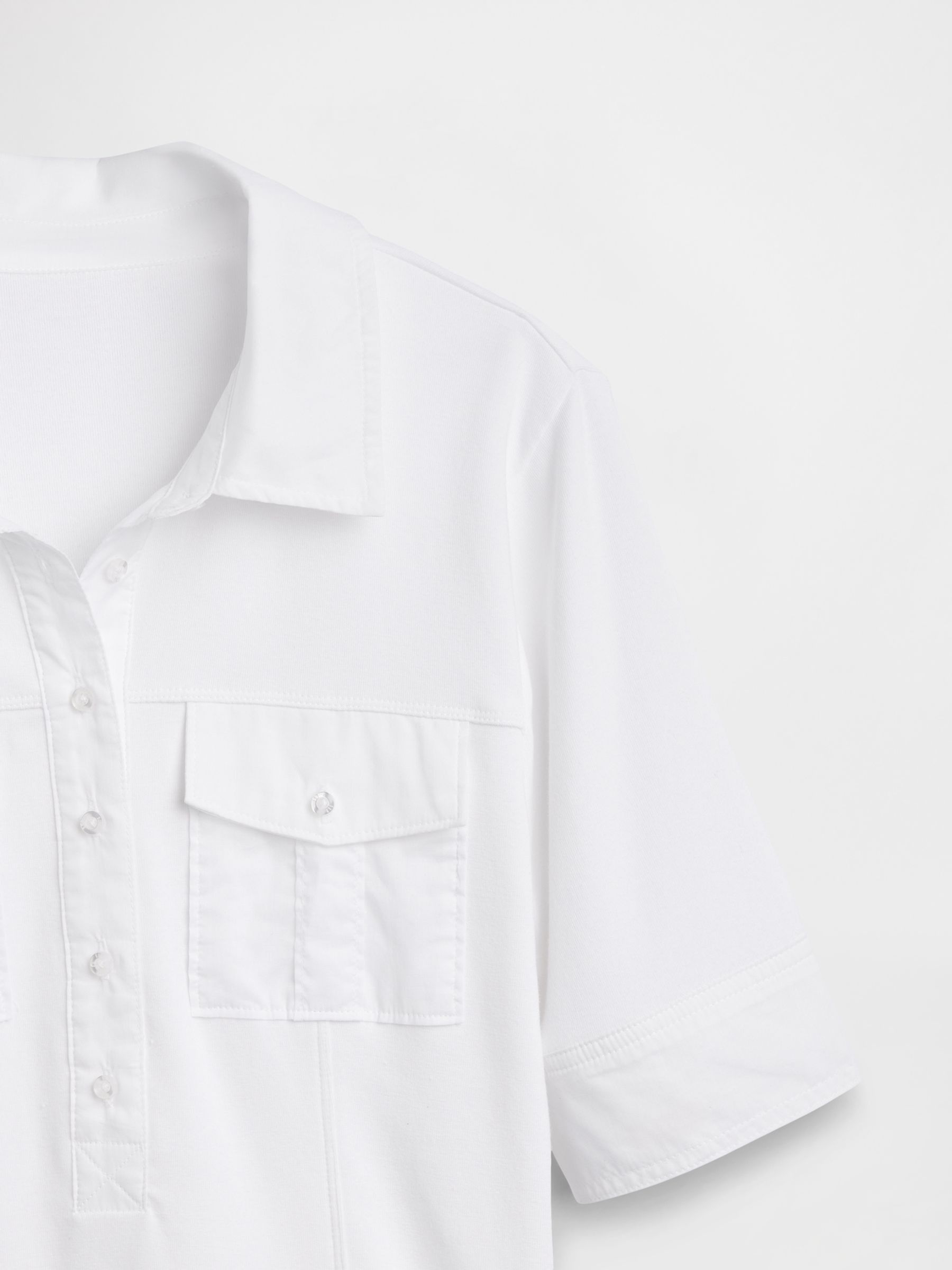 White Modern Elbow-Sleeve Utility T-Shirt - Image 4 of 4