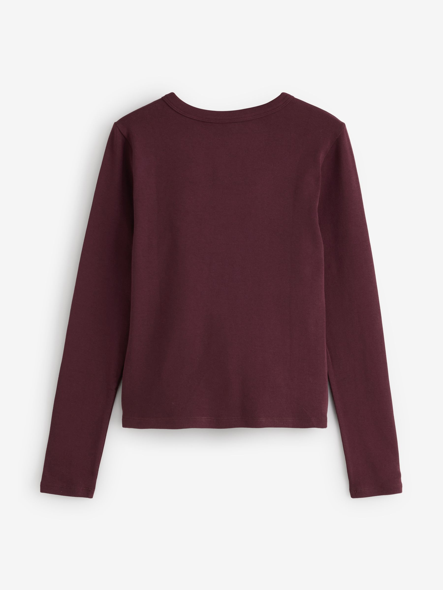 Burgundy Modern Crew Neck Cardigan - Image 2 of 4 Burgundy Modern Crew Neck Cardigan - Image 2 of 4