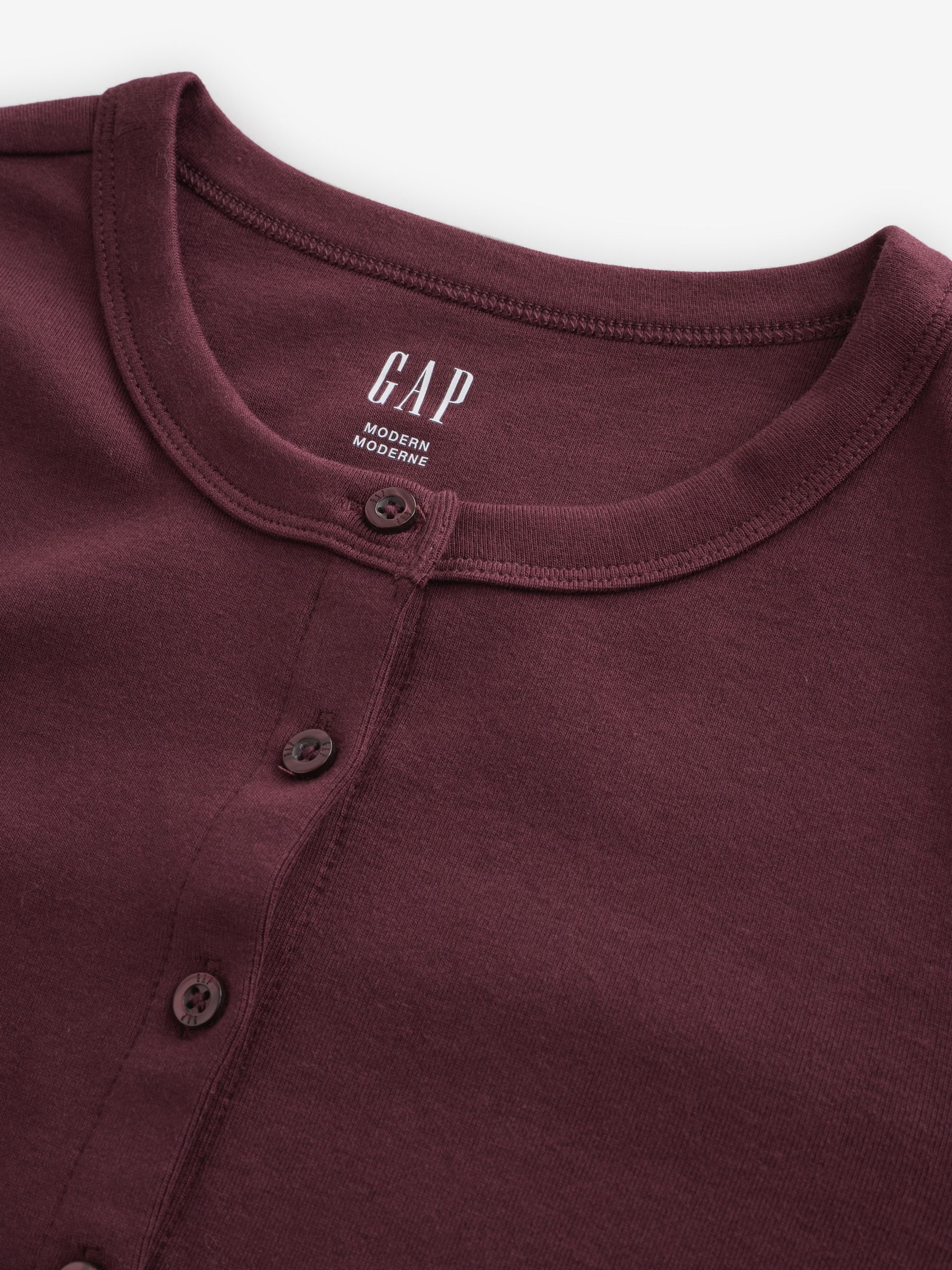 Burgundy Modern Crew Neck Cardigan - Image 3 of 4