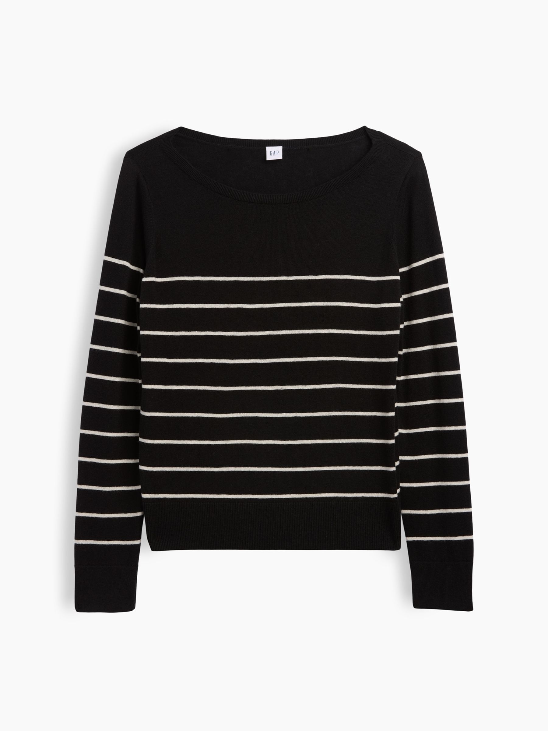 Black Stripe Relaxed Jersey Boatneck Jumper - Image 4 of 5