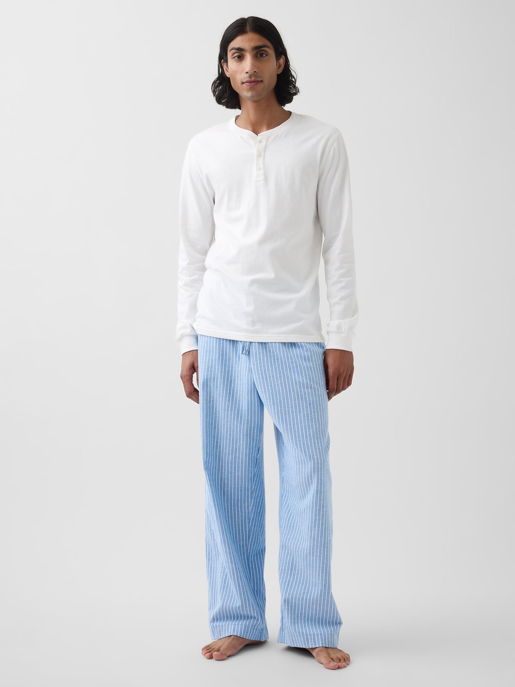 Blue Stripe Flannel Pyjama Bottoms - Image 5 of 5