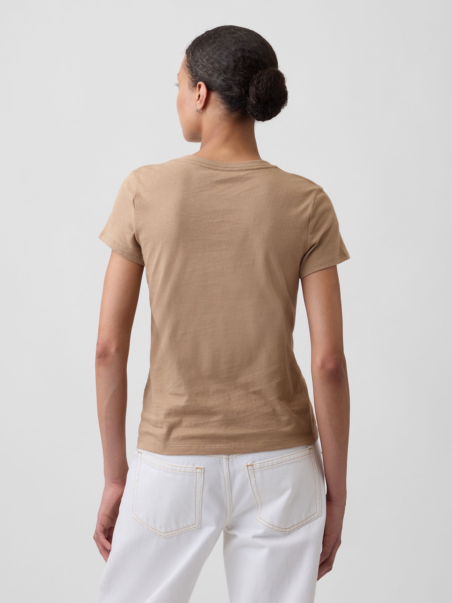 Tan/Gold Logo Short Sleeve T-Shirt - Image 2 of 5 Tan/Gold Logo Short Sleeve T-Shirt - Image 2 of 5