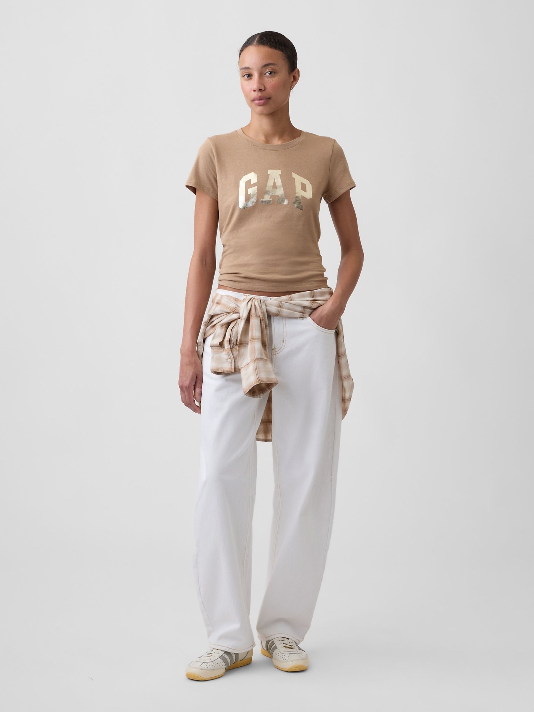 Tan/Gold Logo Short Sleeve T-Shirt - Image 3 of 5