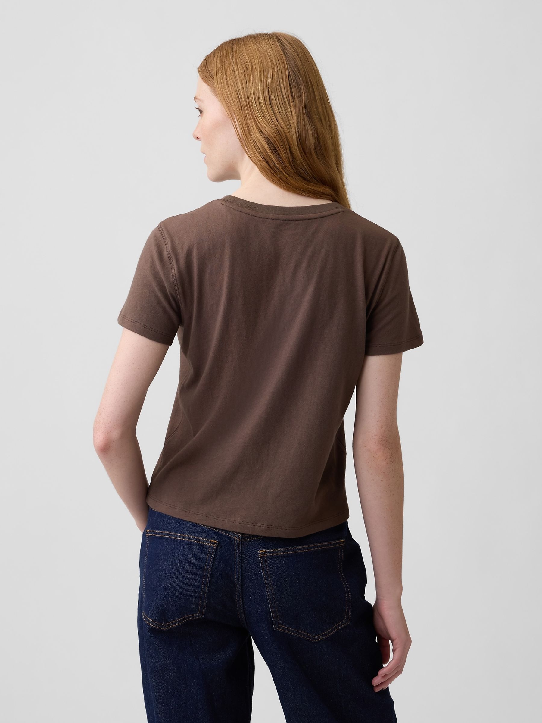 Brown Authentic Shrunken Logo T-Shirt - Image 2 of 4