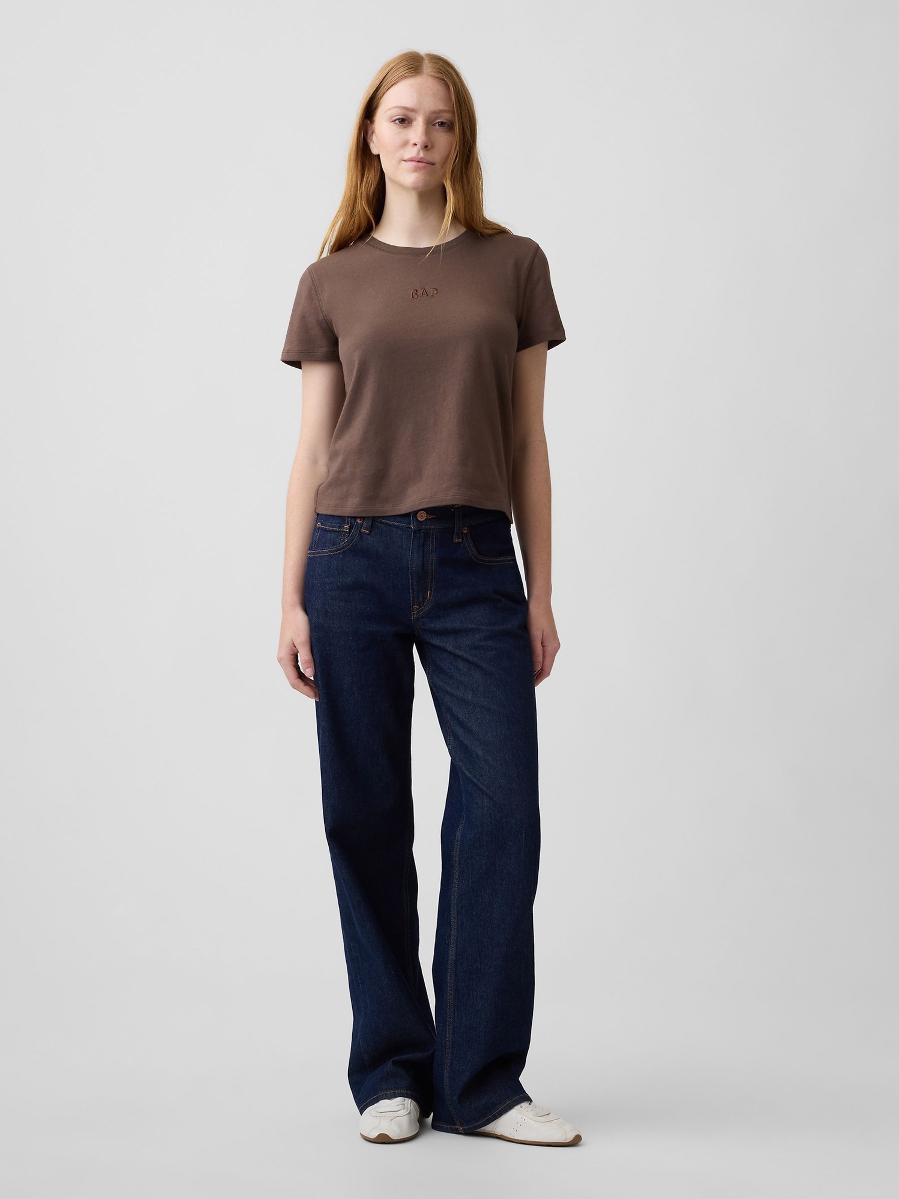 Brown Authentic Shrunken Logo T-Shirt - Image 3 of 4