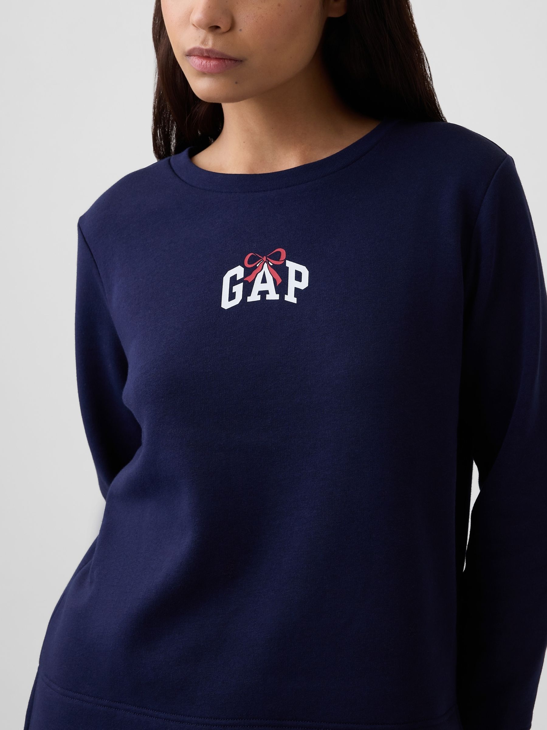 Navy Bow Relaxed Logo Sweatshirt - Image 4 of 5