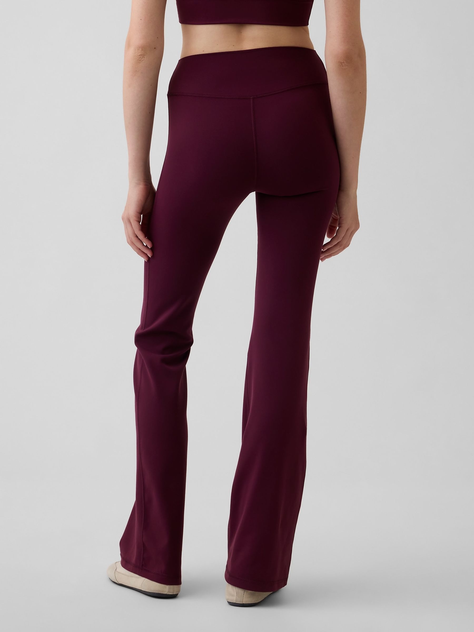 Burgundy GapFit Smooth High Waisted Bootleg Leggings - Image 2 of 3 Burgundy GapFit Smooth High Waisted Bootleg Leggings - Image 2 of 3