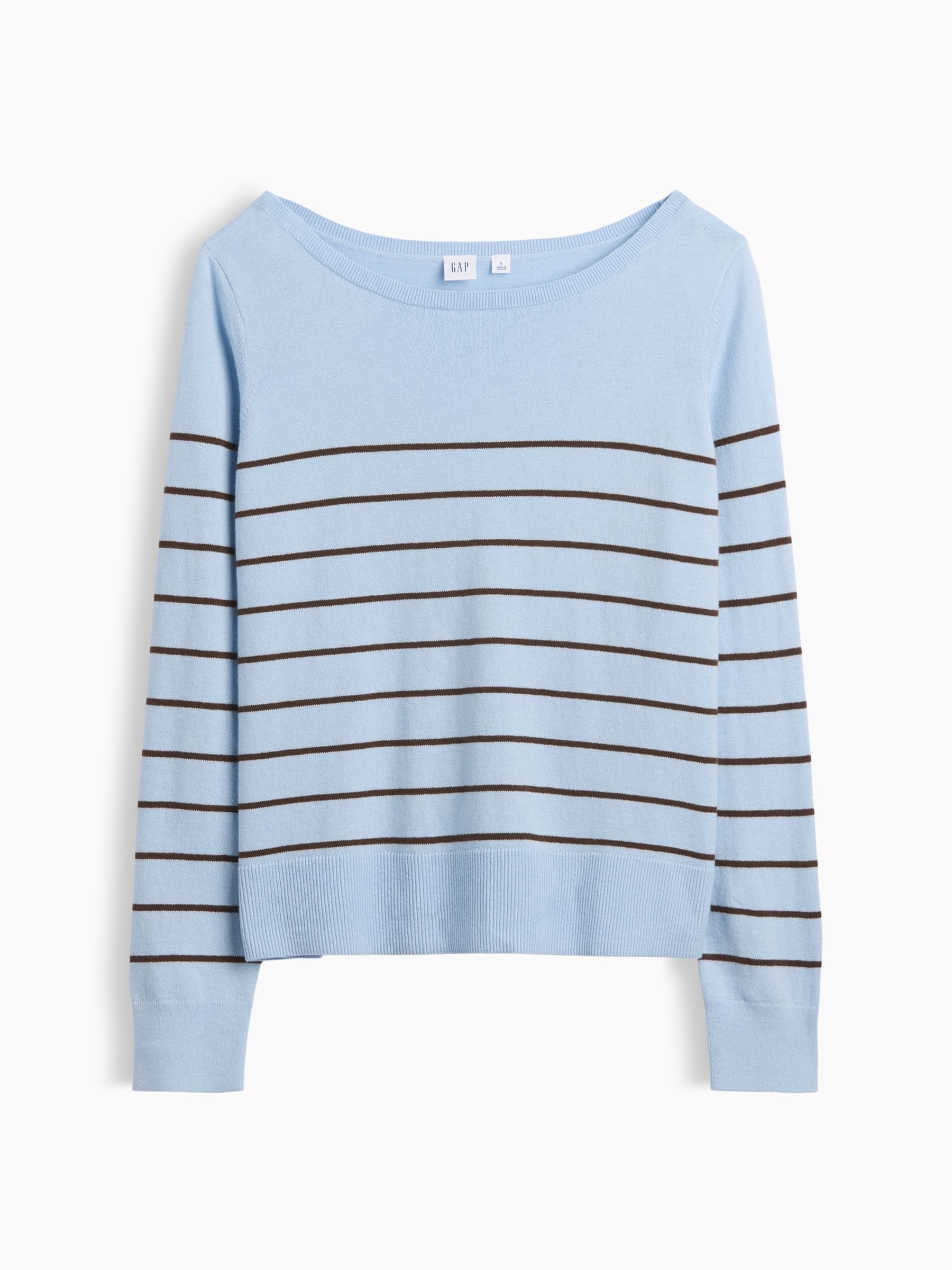 Blue Stripe Relaxed Jersey Boatneck Jumper - Image 4 of 5
