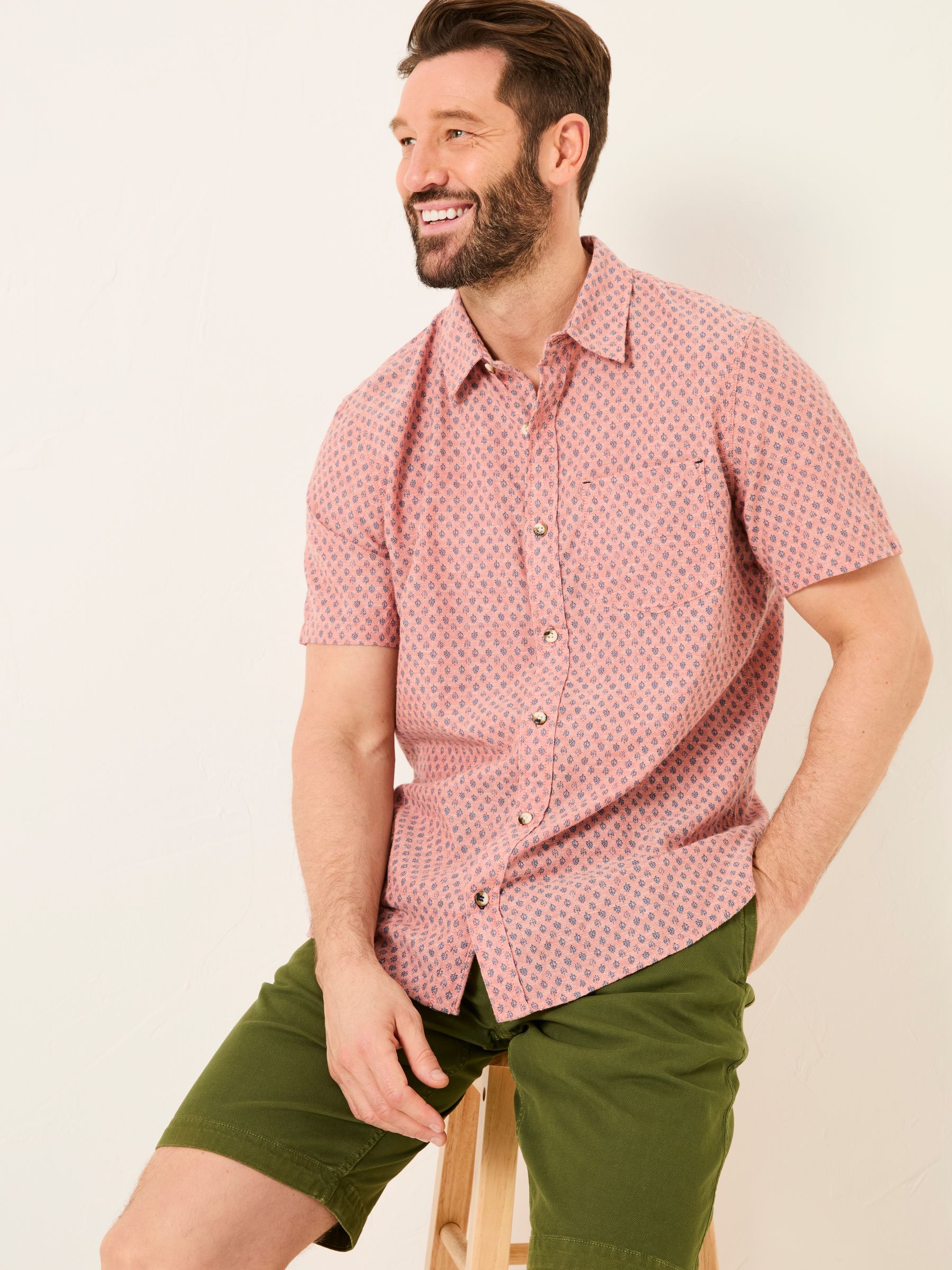 Pink Short Sleeve Mini Geo Print Shirt - Image 3 of 8