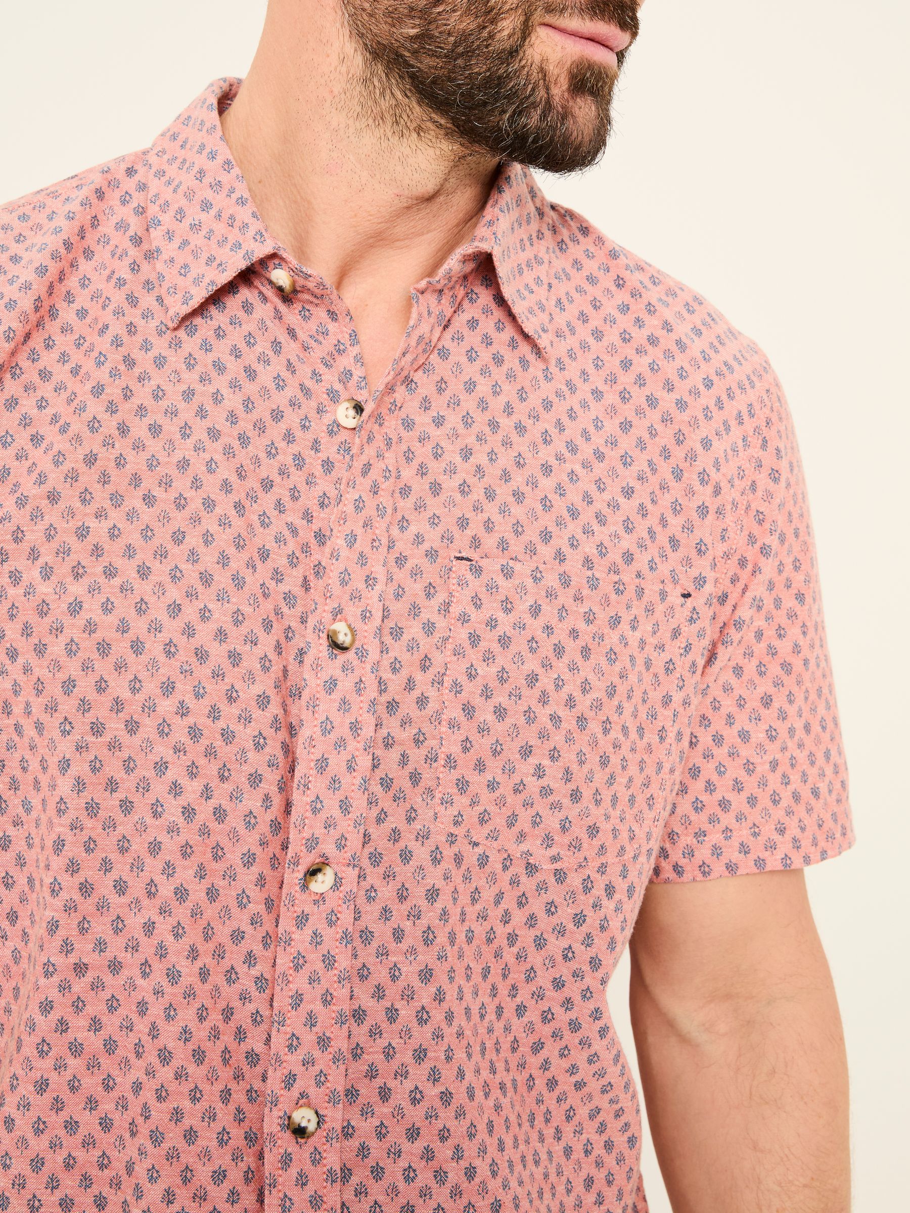 Pink Short Sleeve Mini Geo Print Shirt - Image 4 of 8