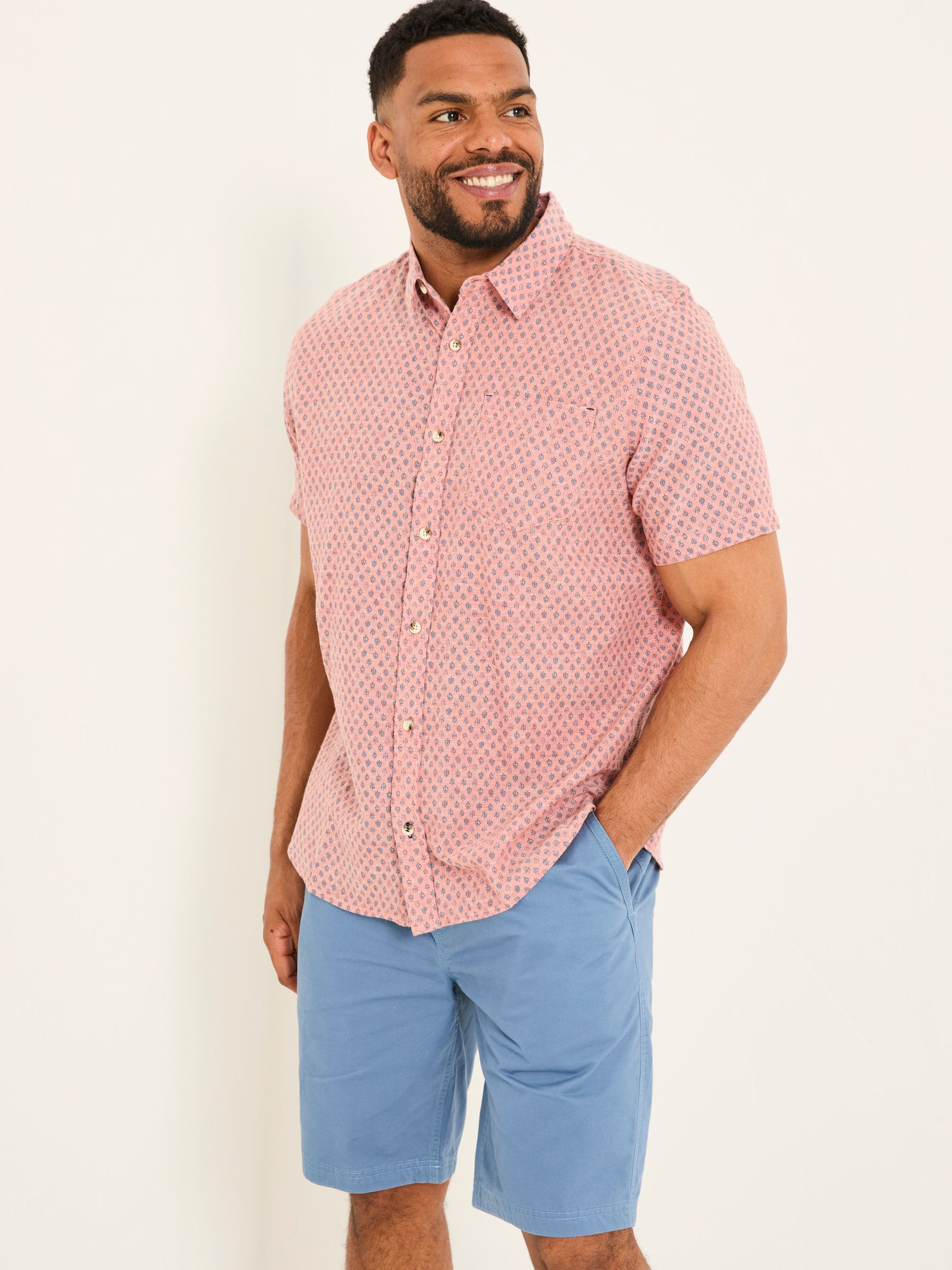 Pink Short Sleeve Mini Geo Print Shirt - Image 5 of 8