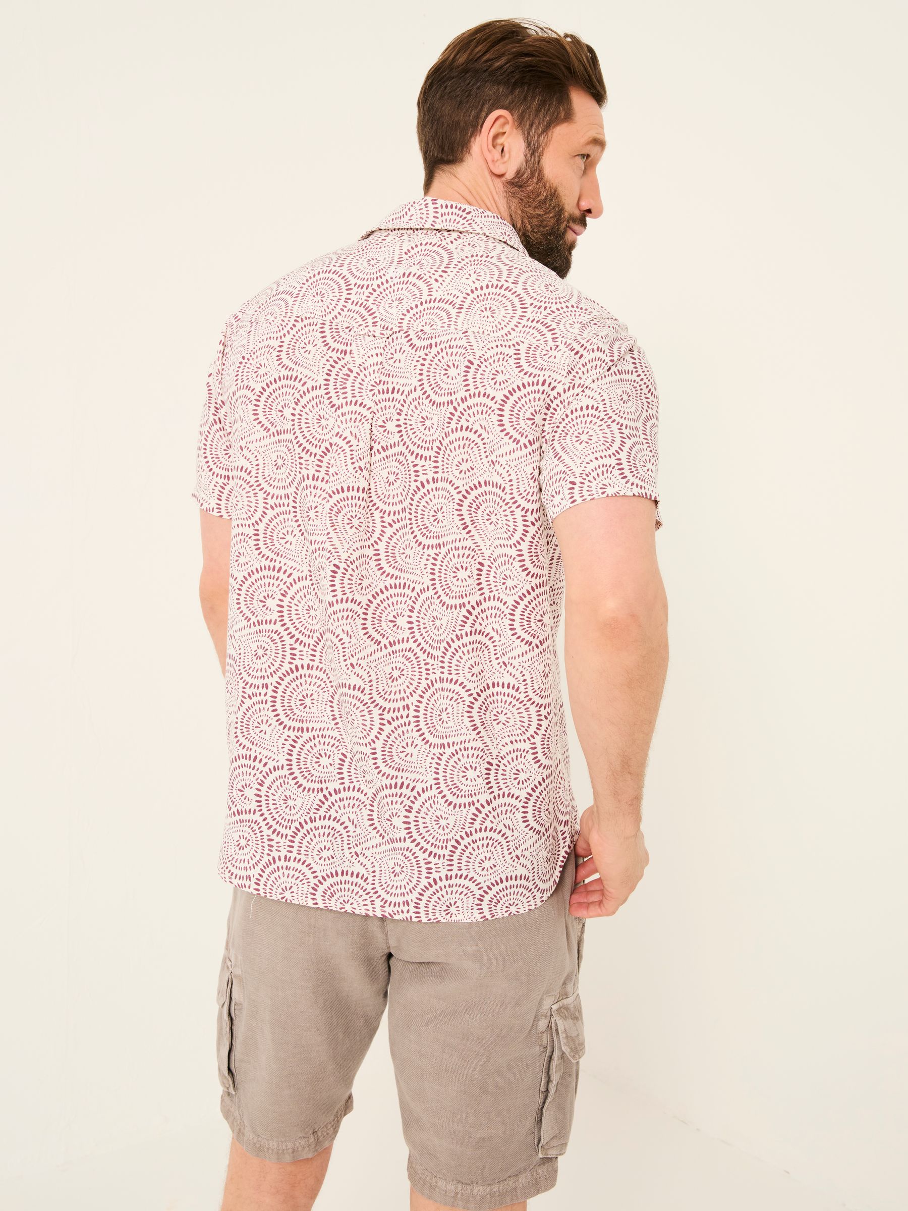 Heather Purple Short Sleeve Dash Print Shirt - Image 2 of 6