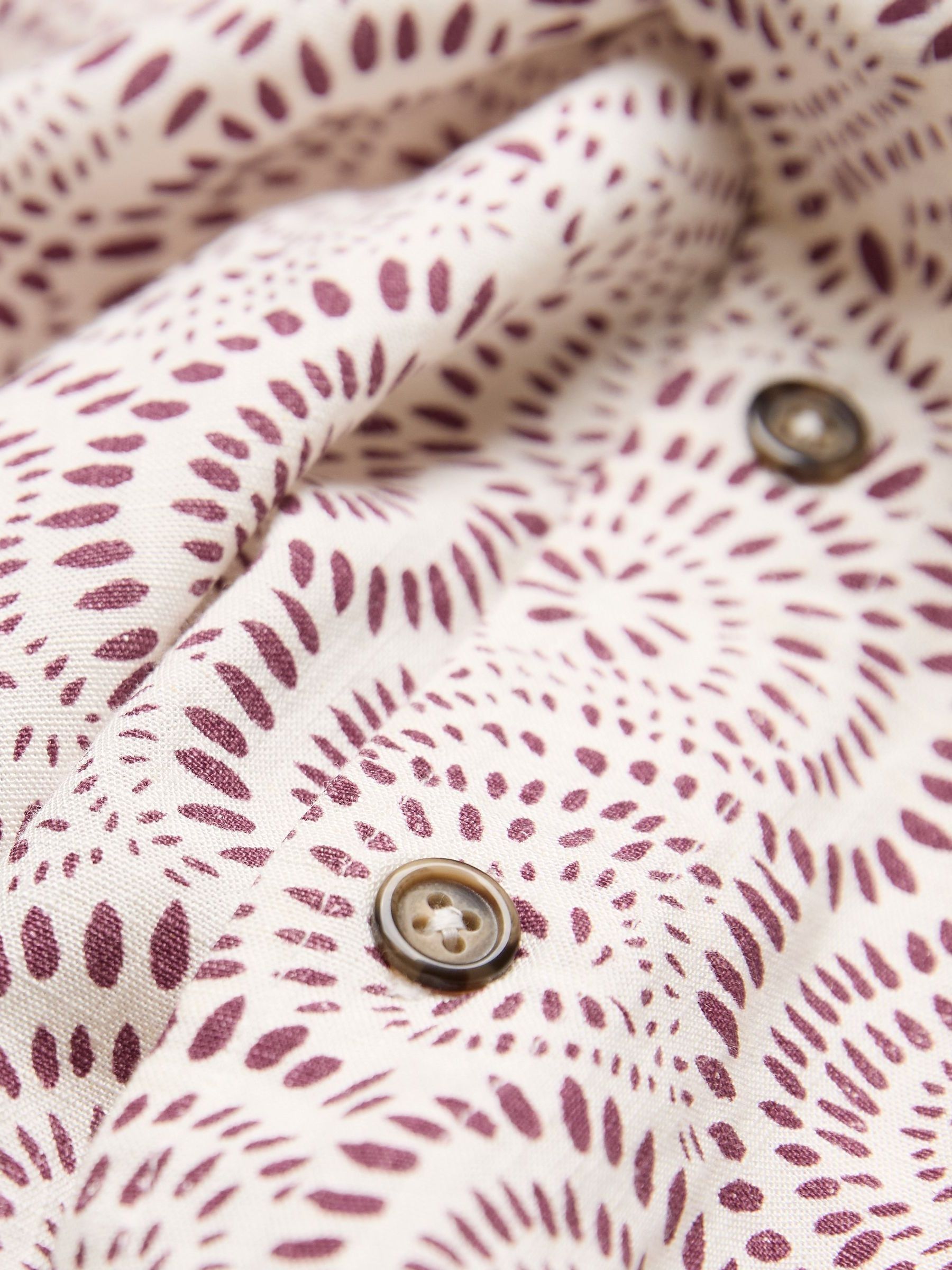 Heather Purple Short Sleeve Dash Print Shirt - Image 6 of 6