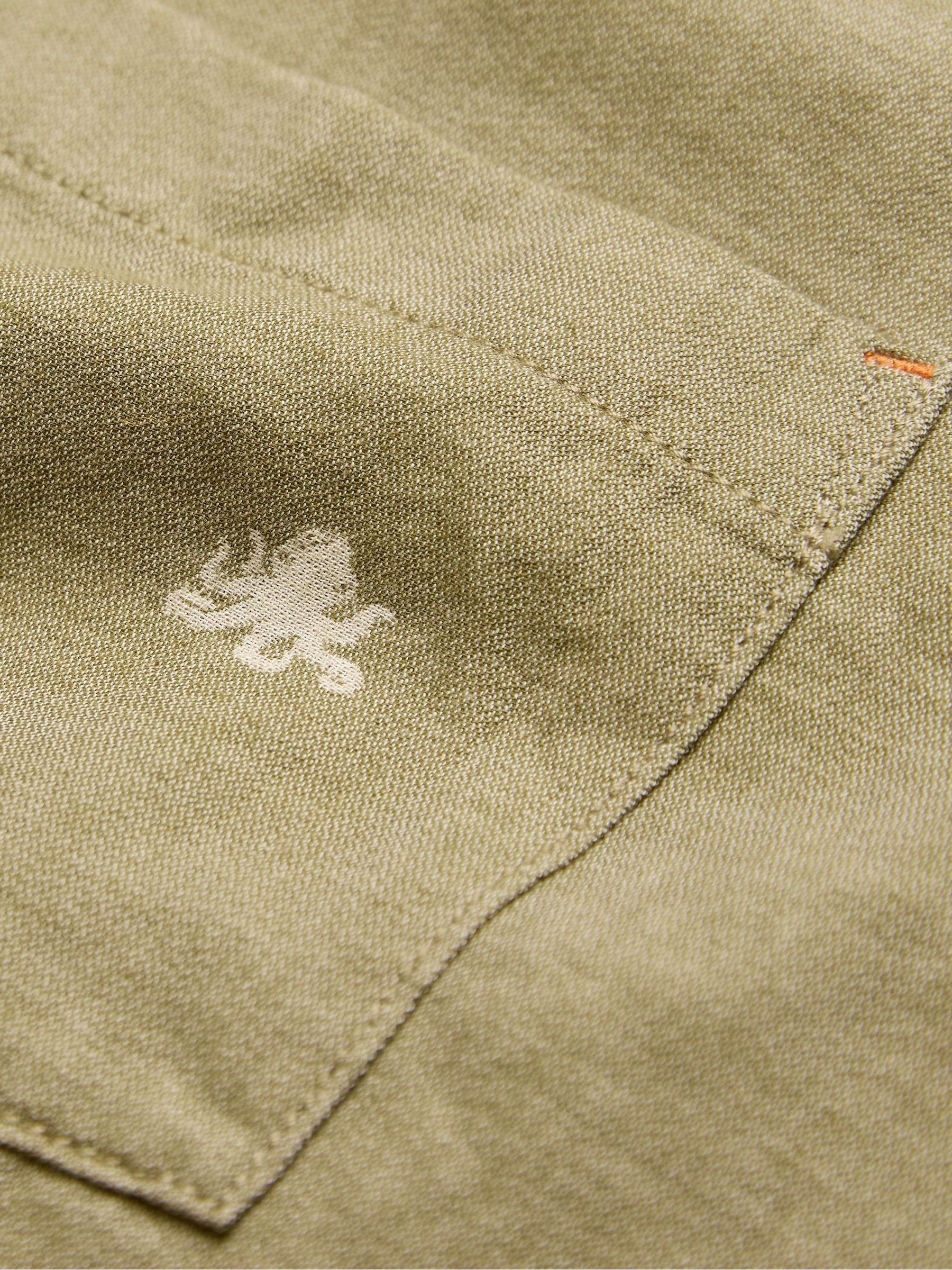 Khaki Green Short Sleeve Octopus Embroidered Shirt - Image 10 of 10