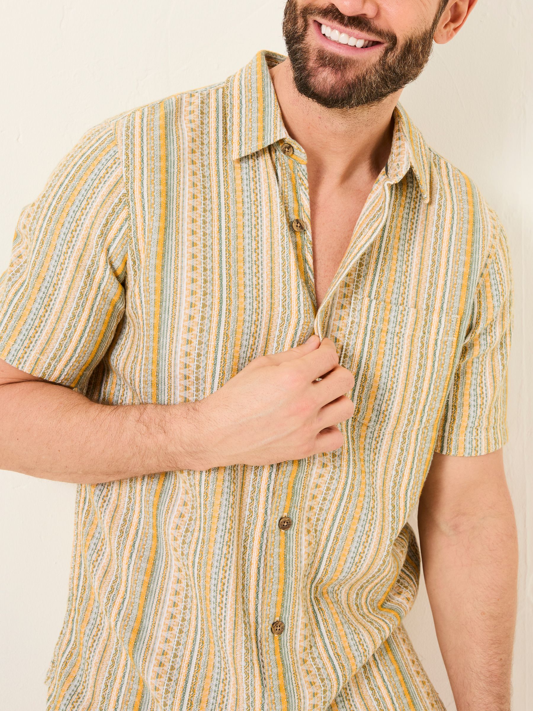 Yellow Short Sleeve Holt Stripe Shirt - Image 4 of 6