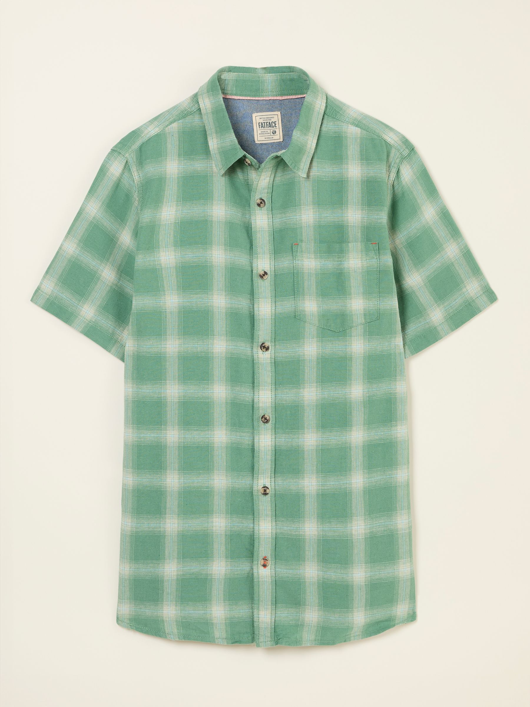 Green Short Sleeve Basel Check Shirt - Image 5 of 5
