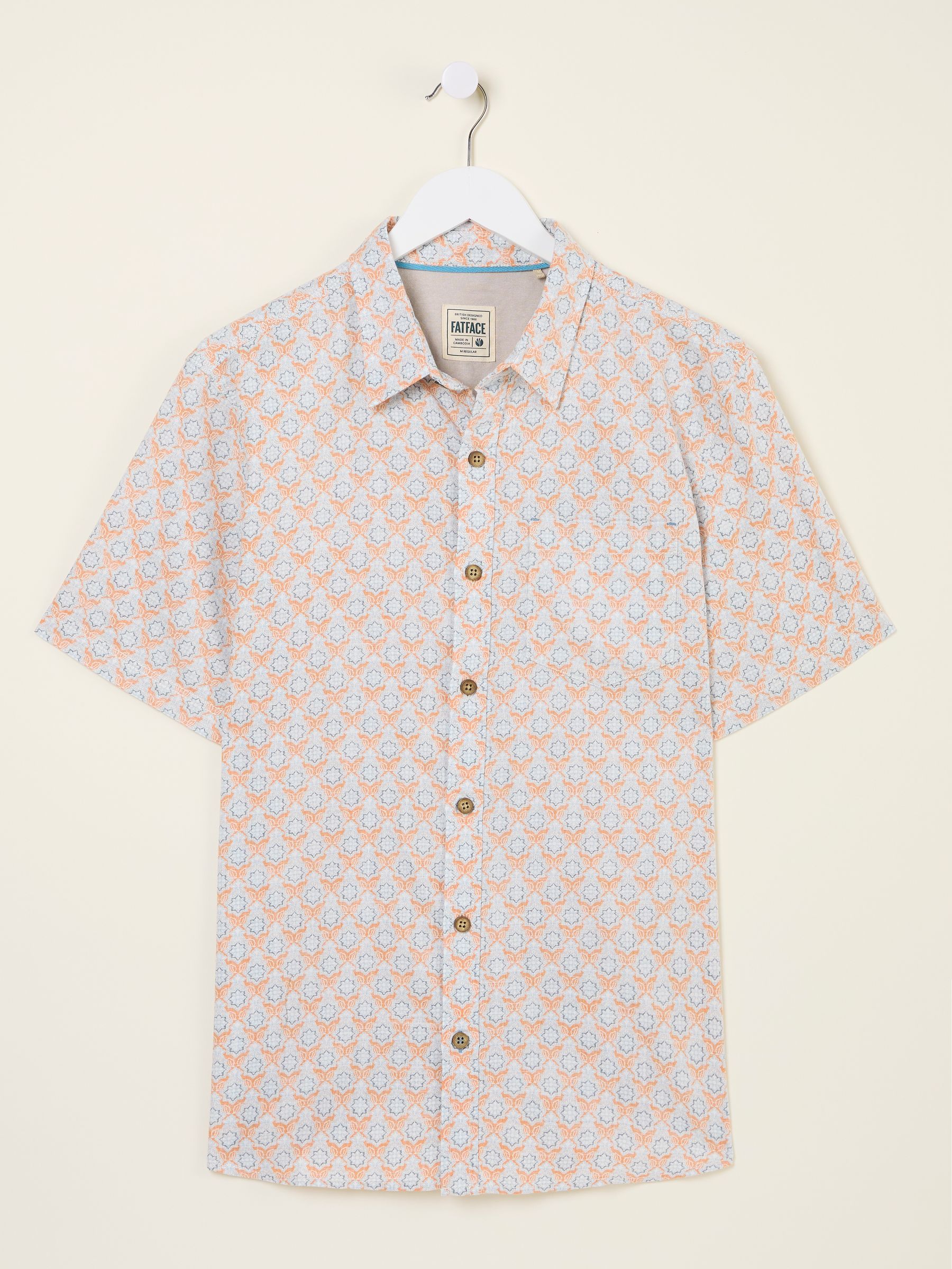 Light Orange Geo Short Sleeve Shirt - Image 5 of 6