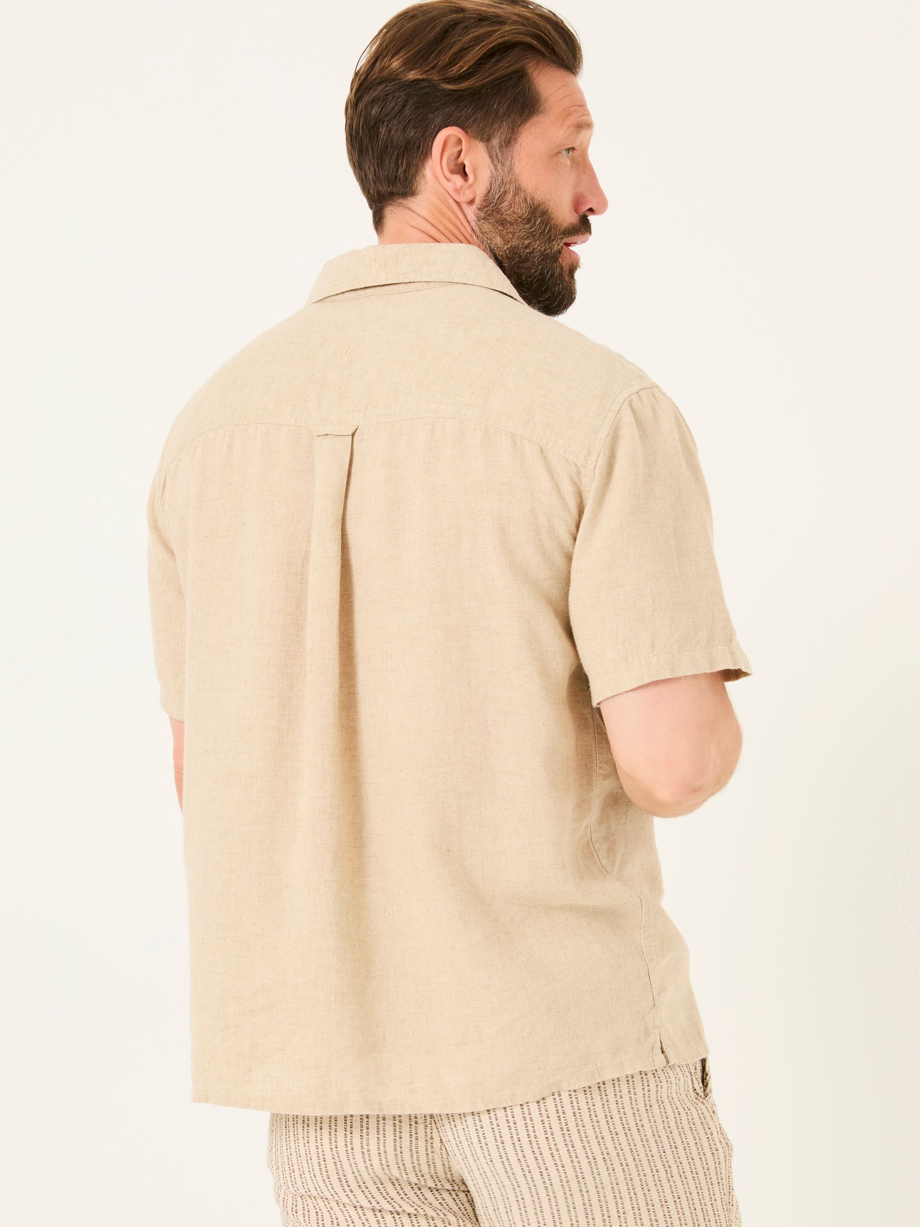 Natural Short Sleeve Chest Embroidered Shirt - Image 2 of 9