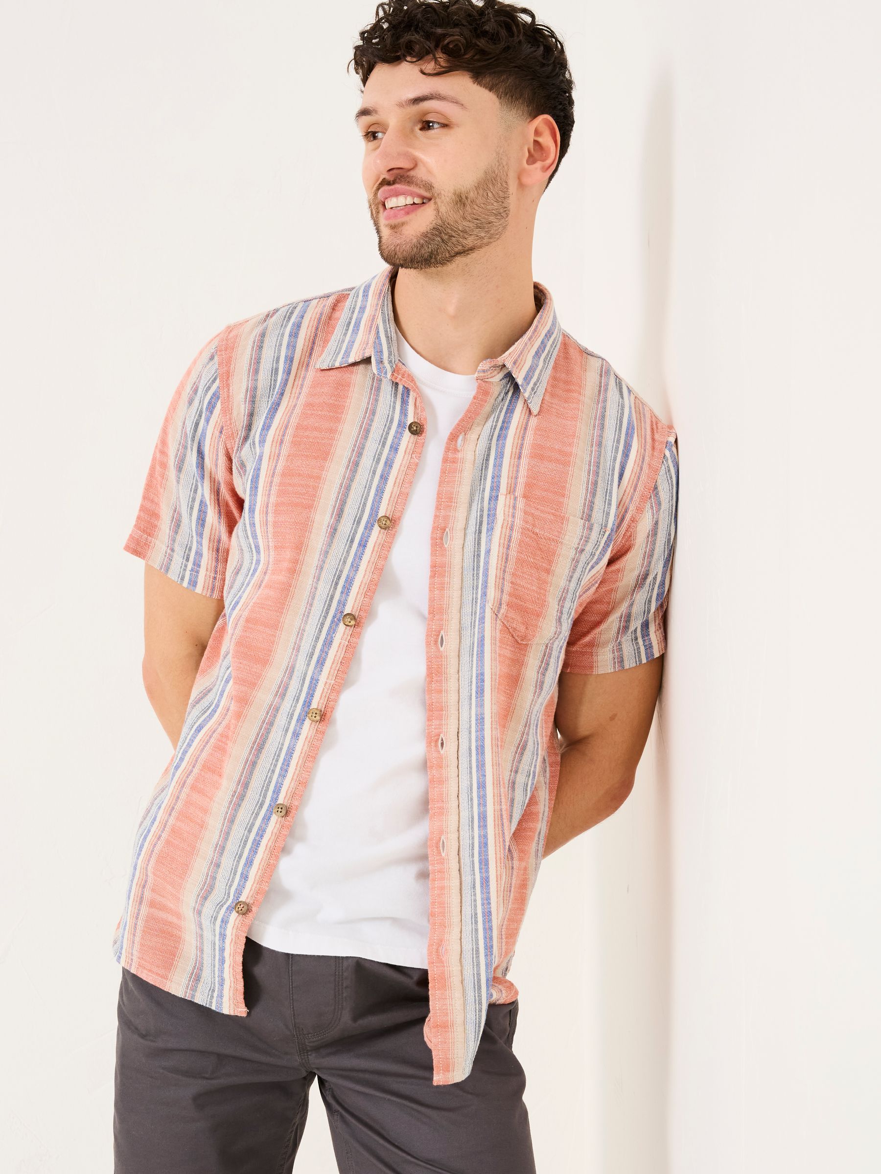 Bude Pink Short Sleeve Stripe Shirt - Image 2 of 7