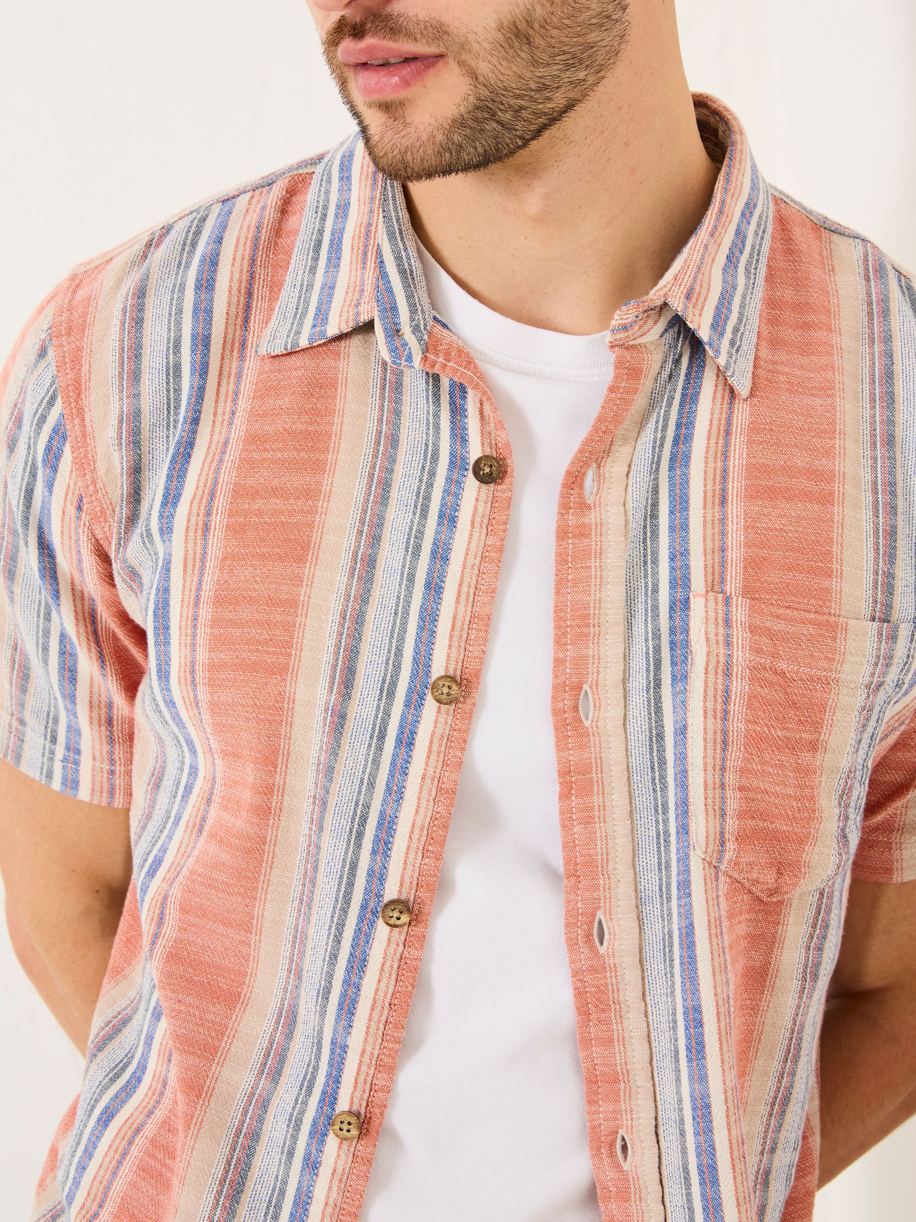 Bude Pink Short Sleeve Stripe Shirt - Image 5 of 7