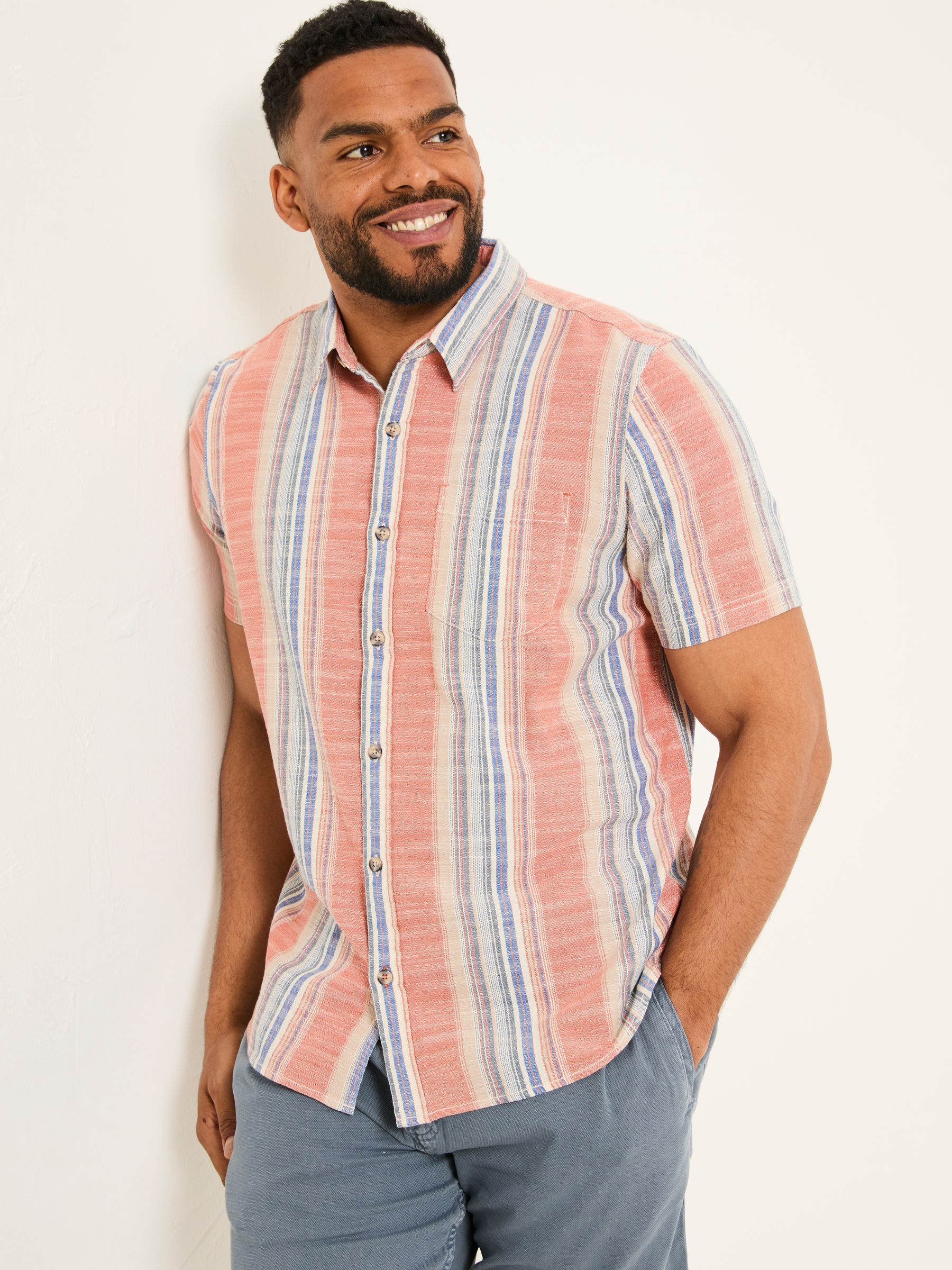 Bude Pink Short Sleeve Stripe Shirt - Image 6 of 7
