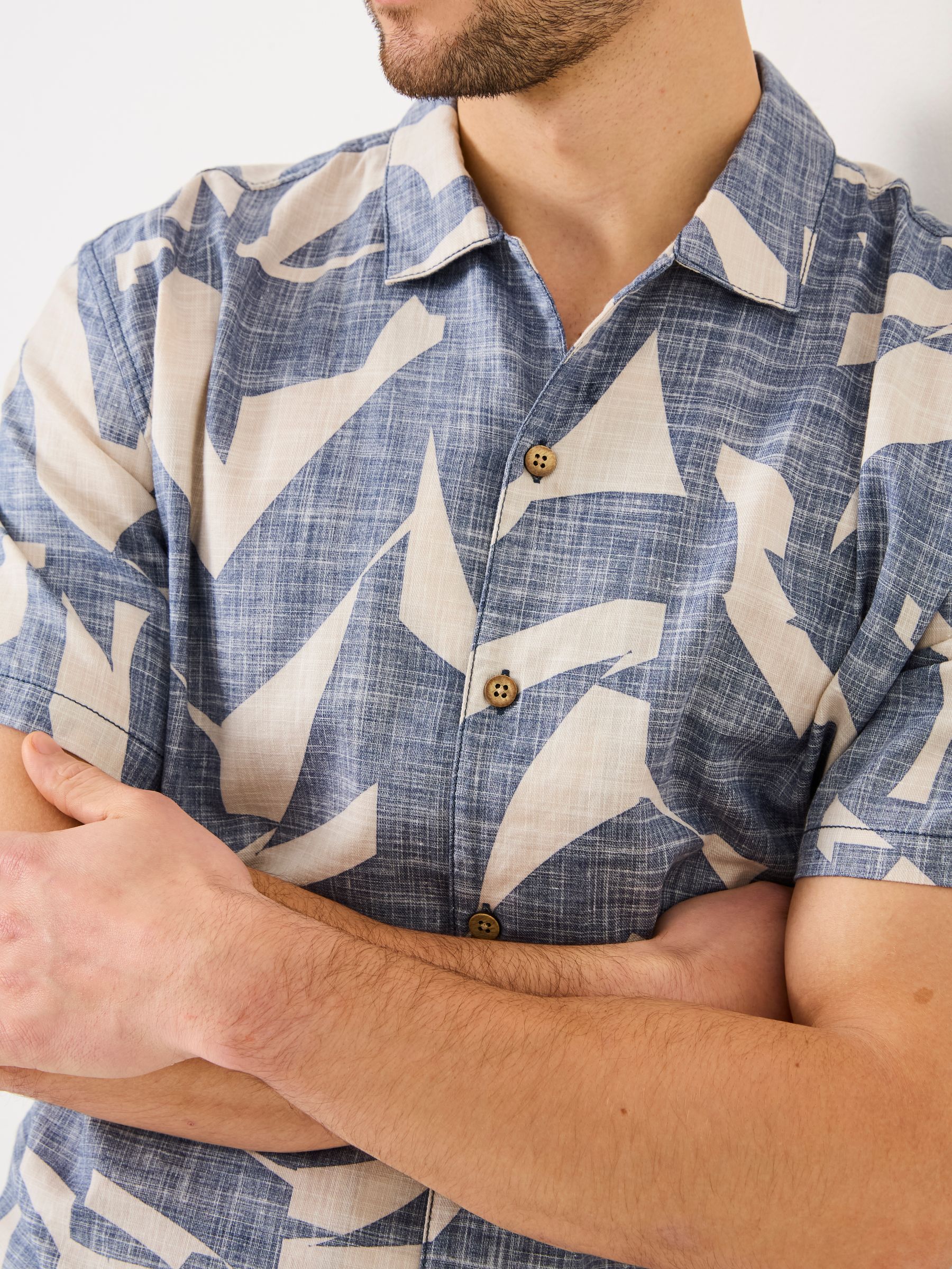 Blue Short Sleeve Relaxed Fit Art Print Shirt - Image 4 of 8