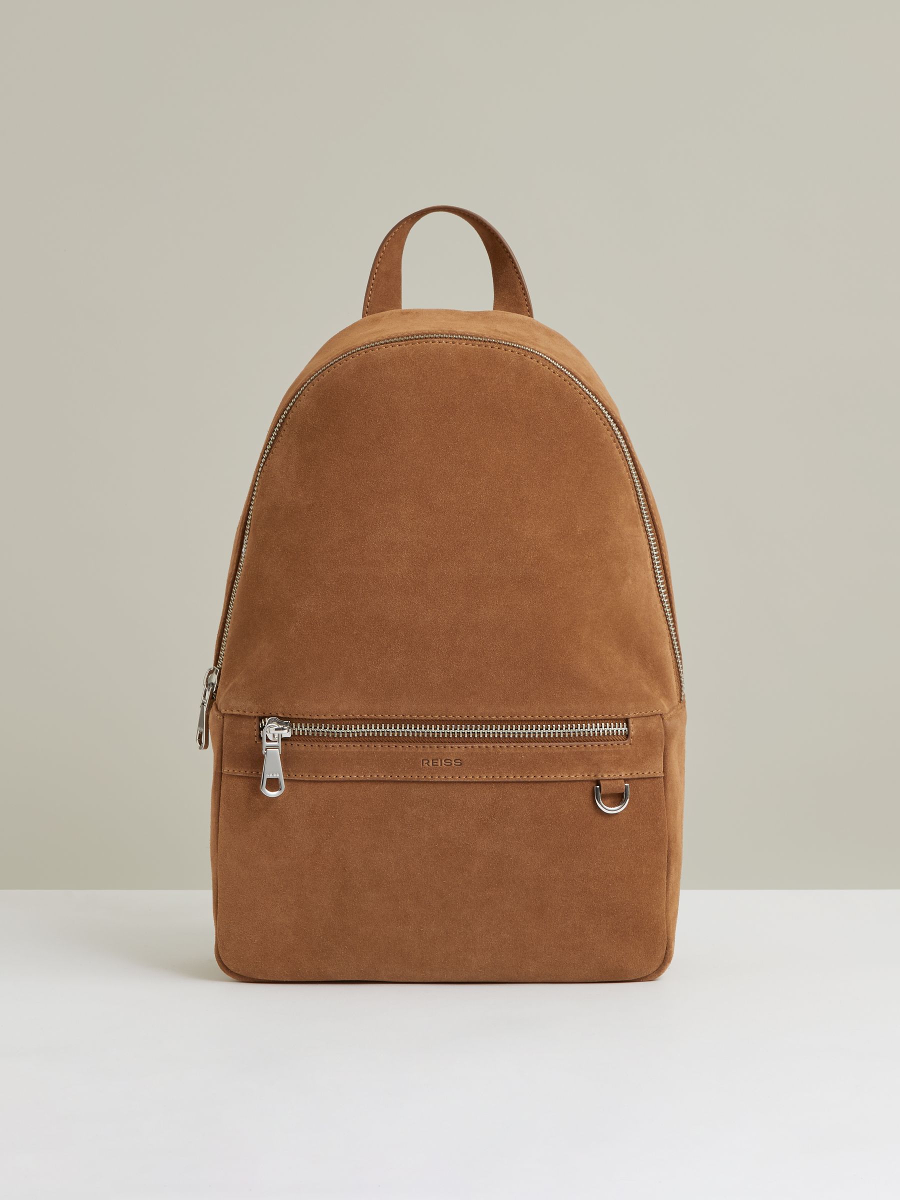 Suede Backpack in Light Tan - Image 1 of 5