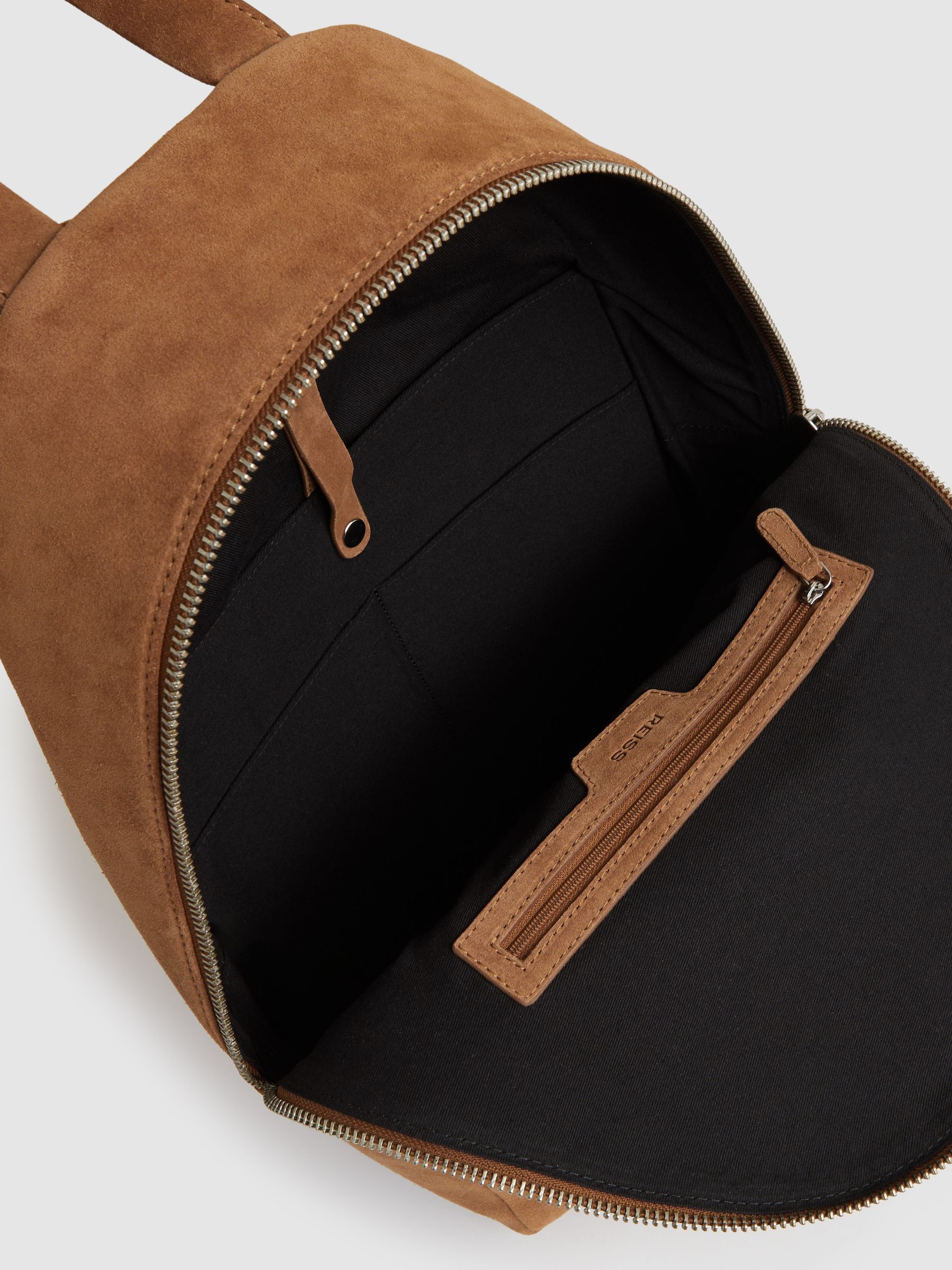 【NONCODE】Reese suede chain backpack Reiss Suede Backpack in Light Tan | REISS
