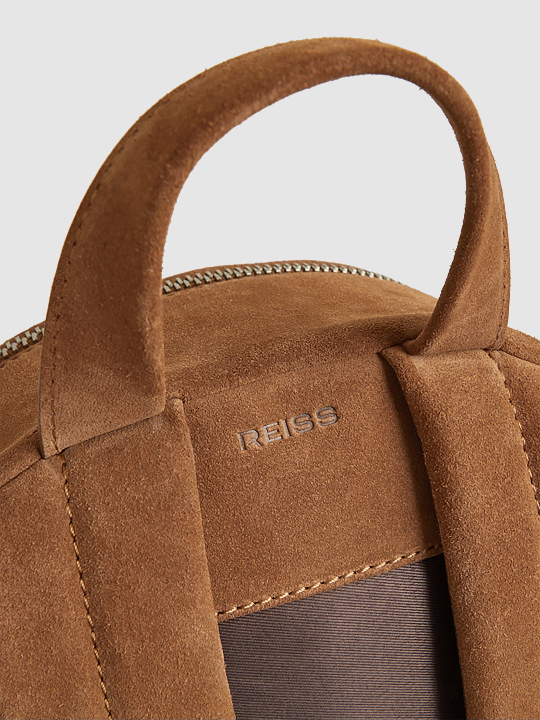 Reiss Suede Backpack in Light Tan | REISS