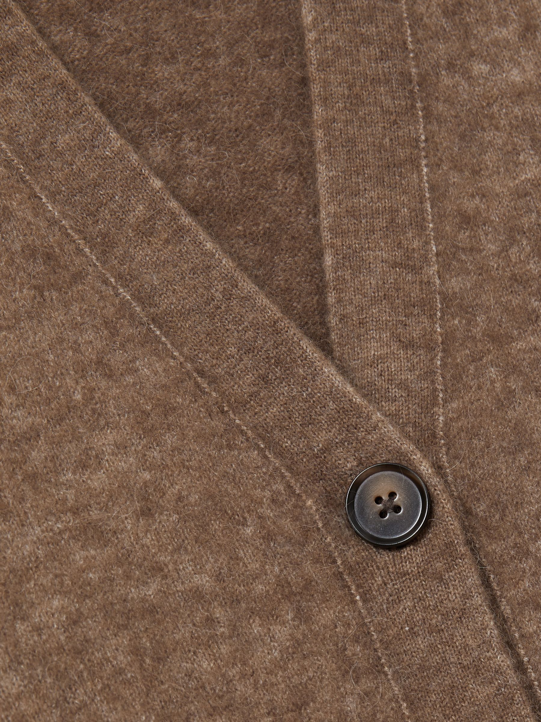Alpaca Wool-Blend Brushed Cardigan in Mink - Image 6 of 6