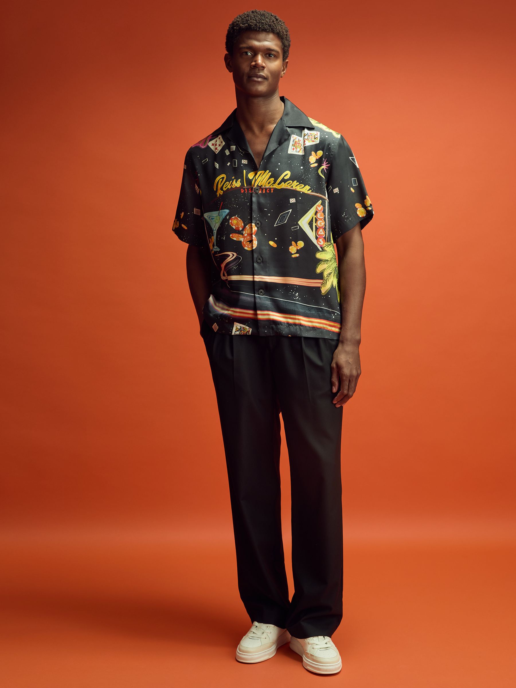 McLaren F1 Las Vegas Exclusive Cuban-Collar Shirt in Black Multi - Image 3 of 6